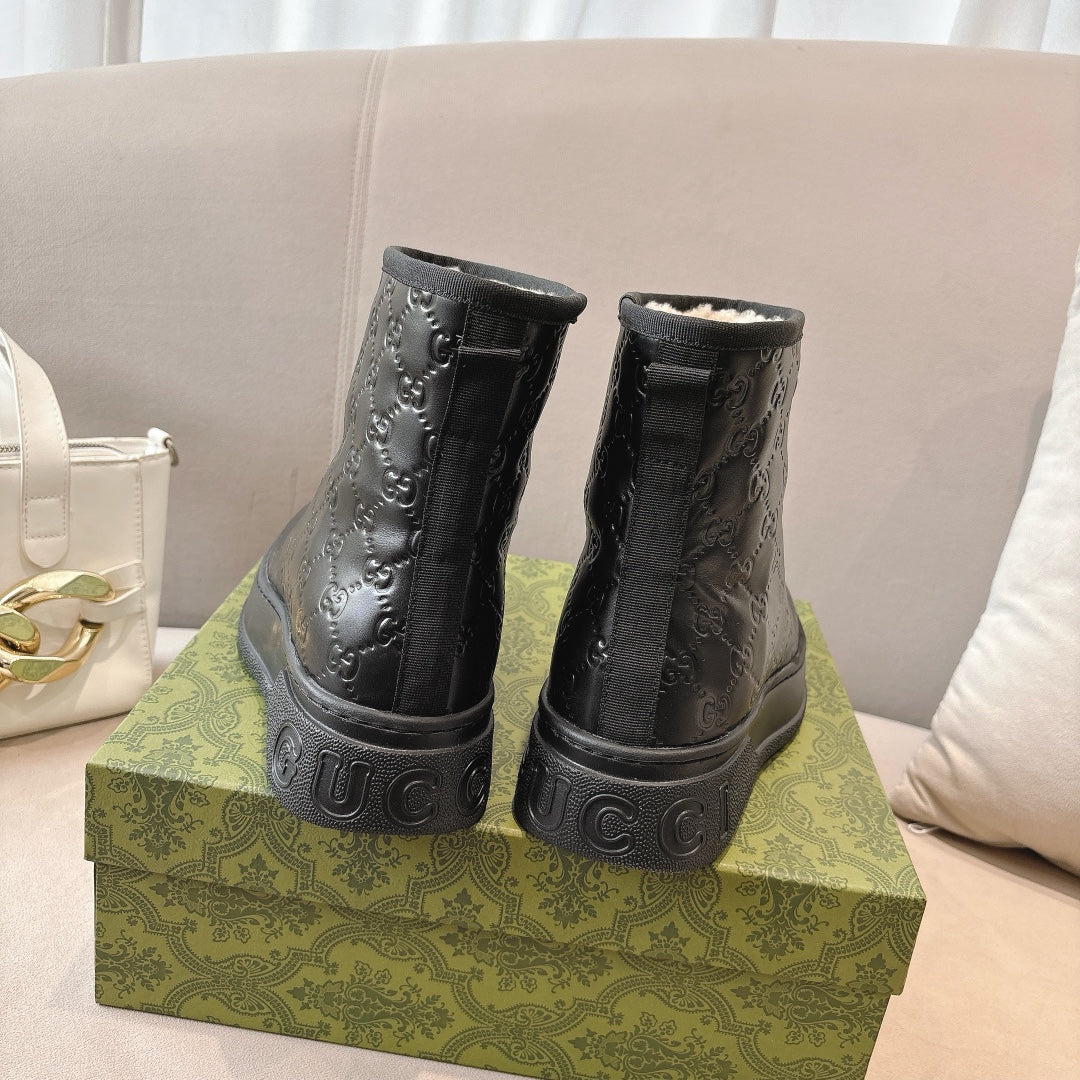 GG WOMEN担 BOOT GG LEATHER BLACK