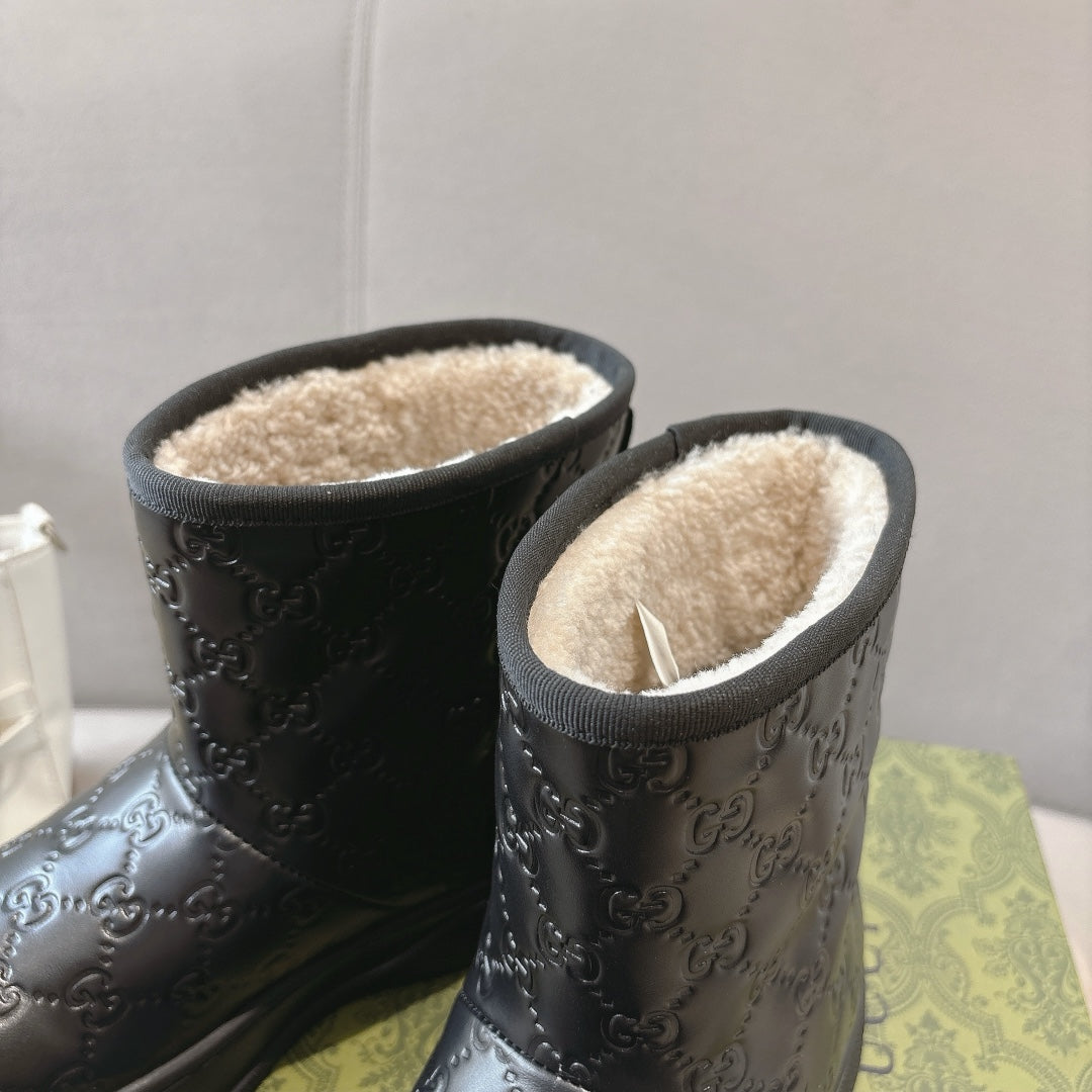 GG WOMEN担 BOOT GG LEATHER BLACK