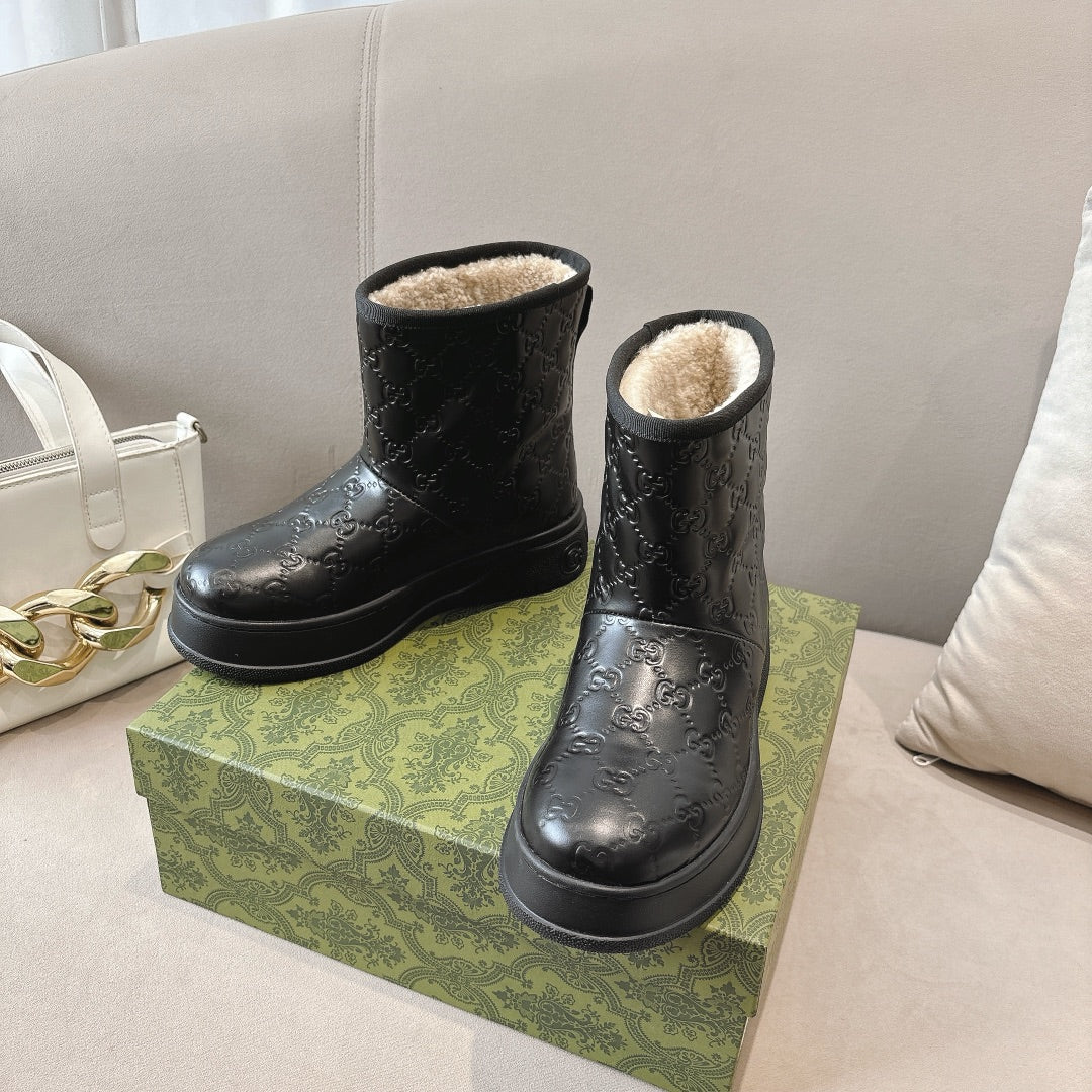 GG WOMEN担 BOOT GG LEATHER BLACK