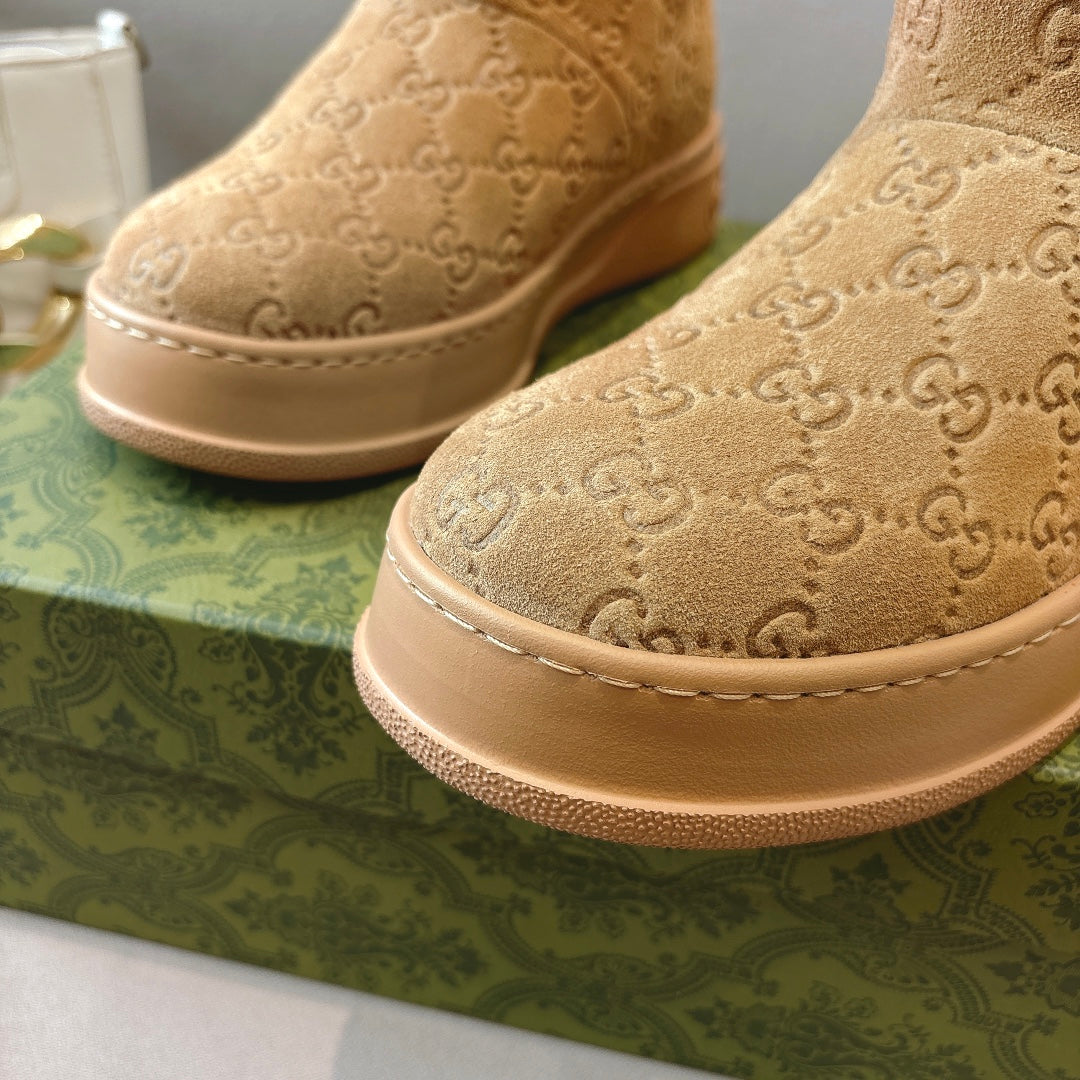 GG WOMEN担 BOOT GG SUEDE CANVAS BROWN