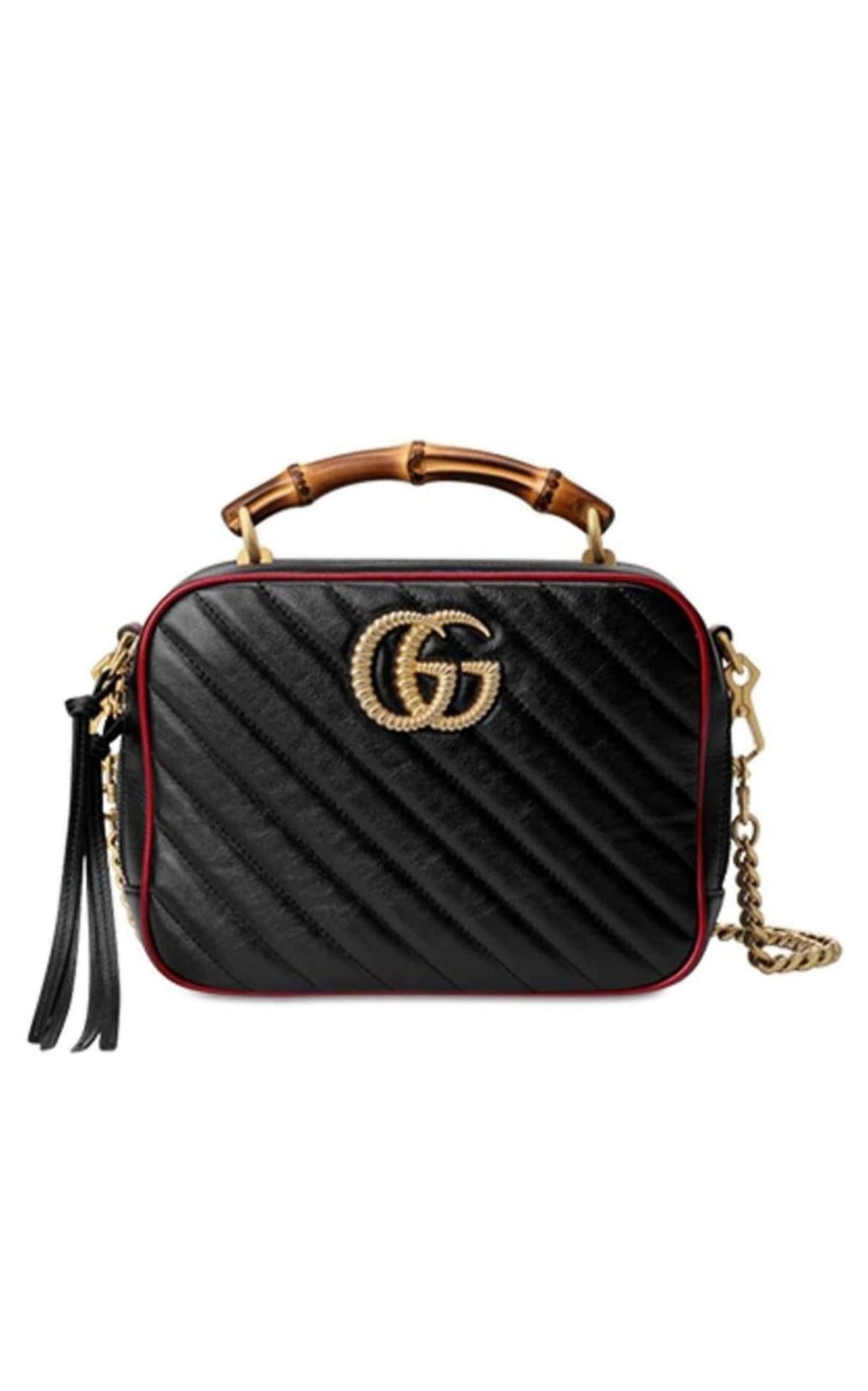 GG Marmont Small MatelassÃƒÆ’Ã‚Â© Shoulder Bag with Bamboo Handle