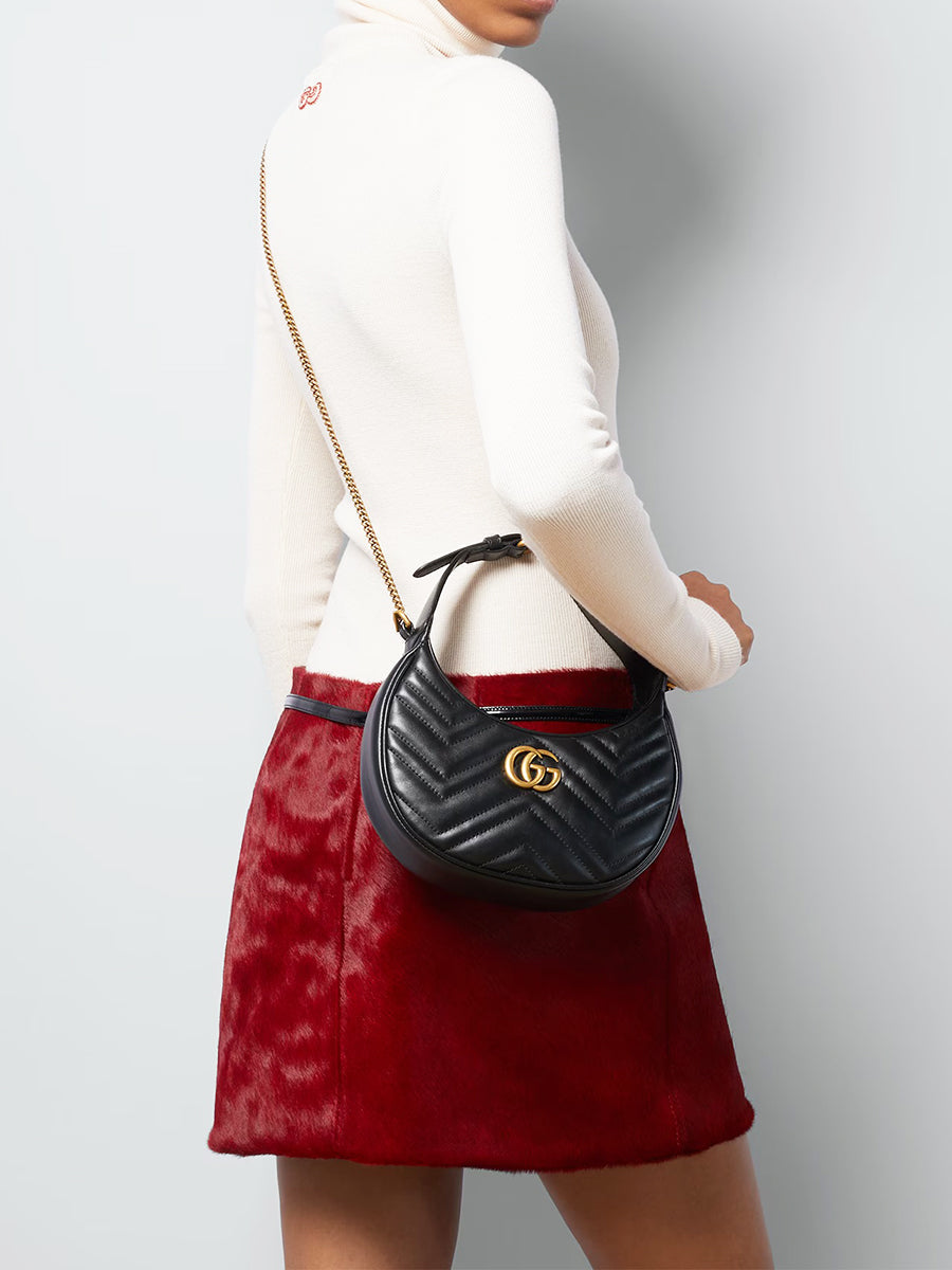 GG Marmont Half-Moon-Shaped Mini Bag