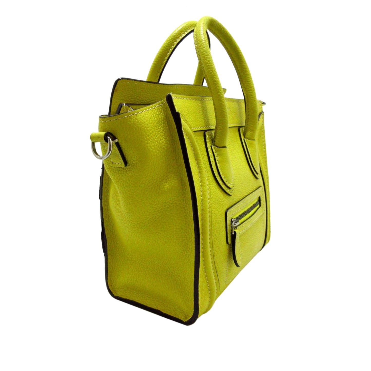 Yellow Celine Nano Luggage Tote Leather Satchel
