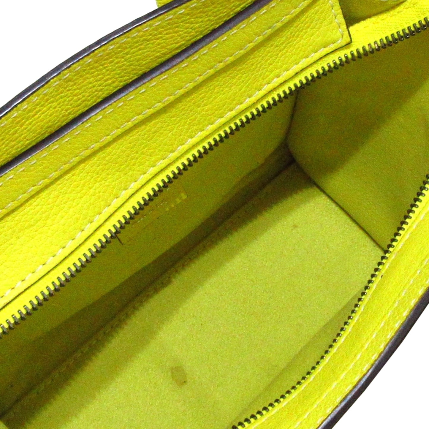 Yellow Celine Nano Luggage Tote Leather Satchel