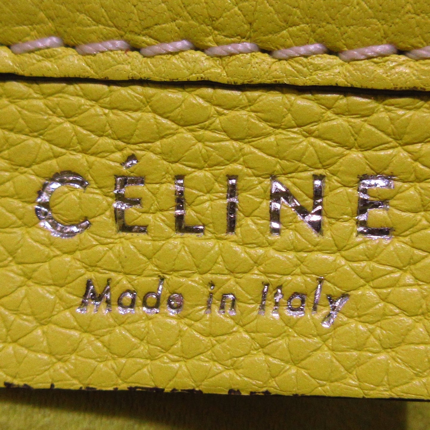 Yellow Celine Nano Luggage Leather Tote Bag