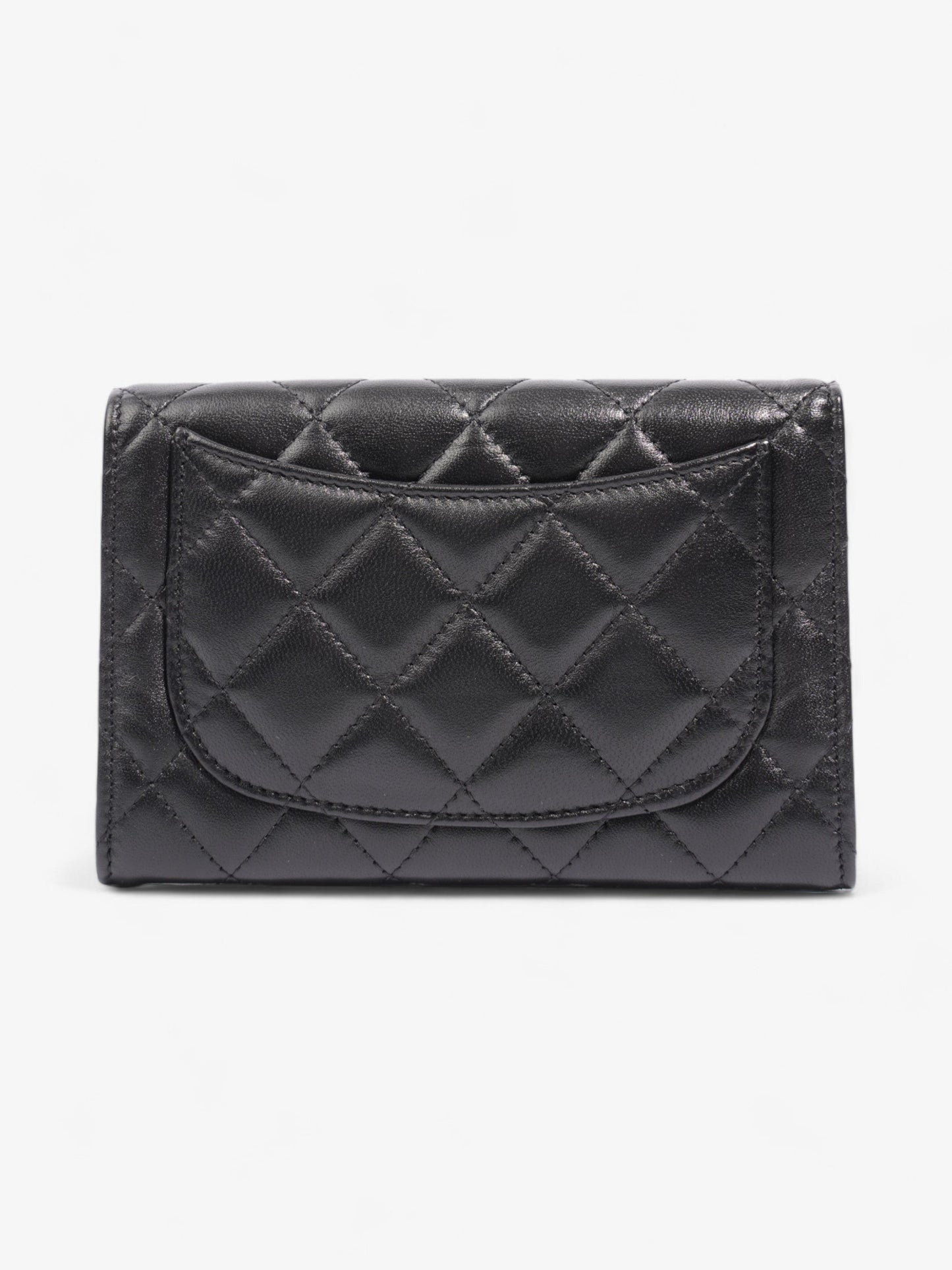 Chanel Classic Flap Wallet Black / Silver Lambskin Leather
