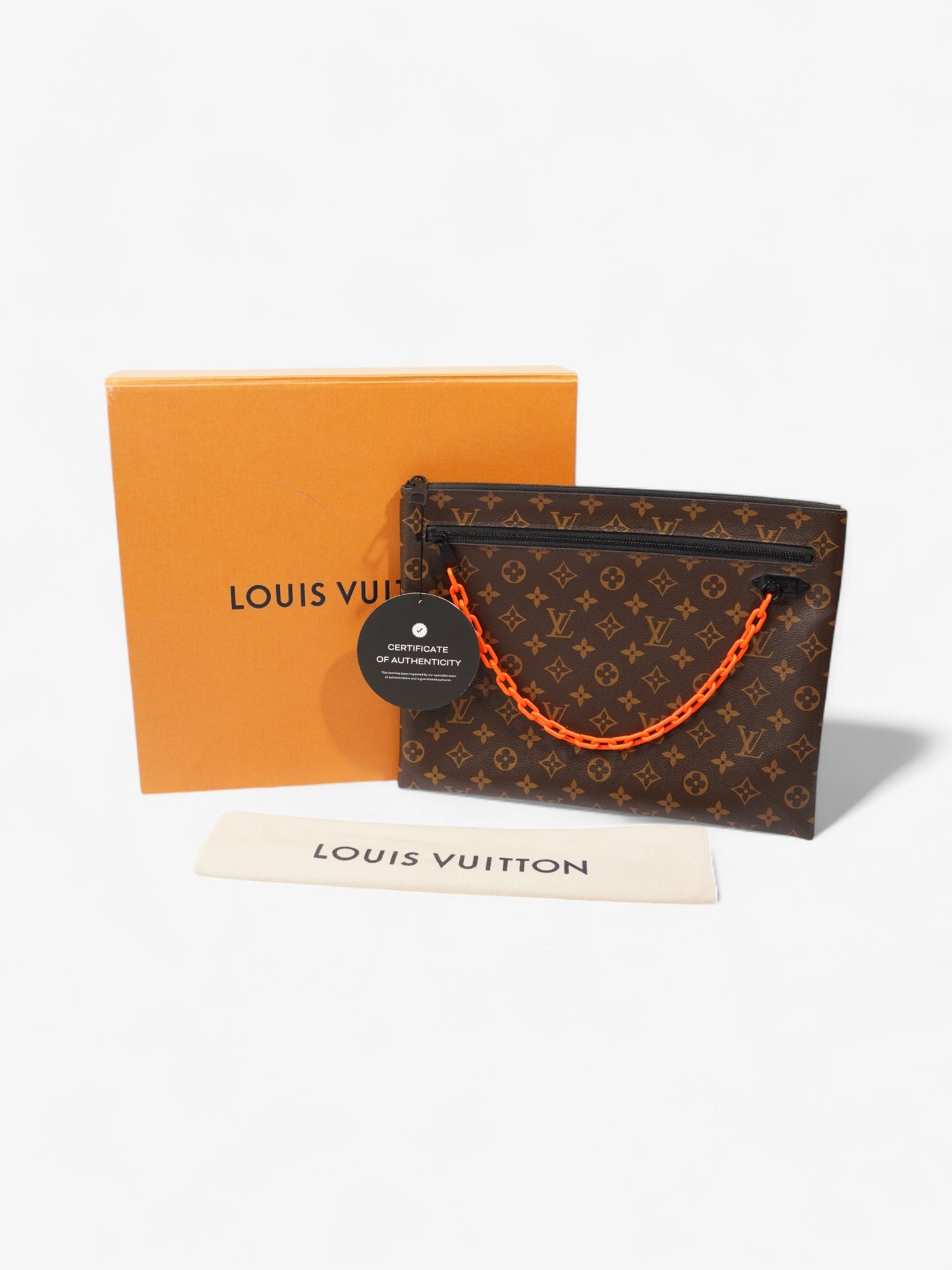 Louis Vuitton Solar Ray A4 Pouch Monogram / Black / Neon Orange Canvas