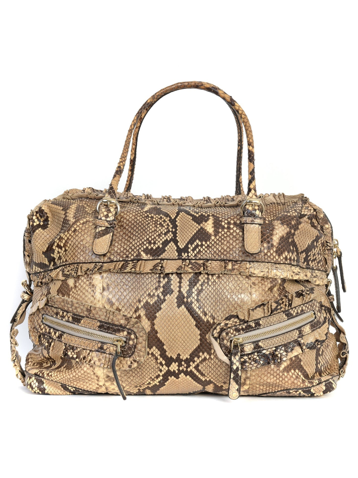 Snakeskin Sabrina Boston Bag
