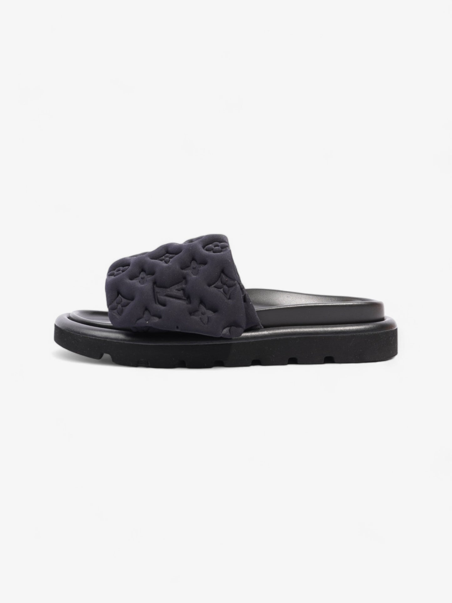 Louis Vuitton Pool Slides Black Neoprene EU 38 UK 5