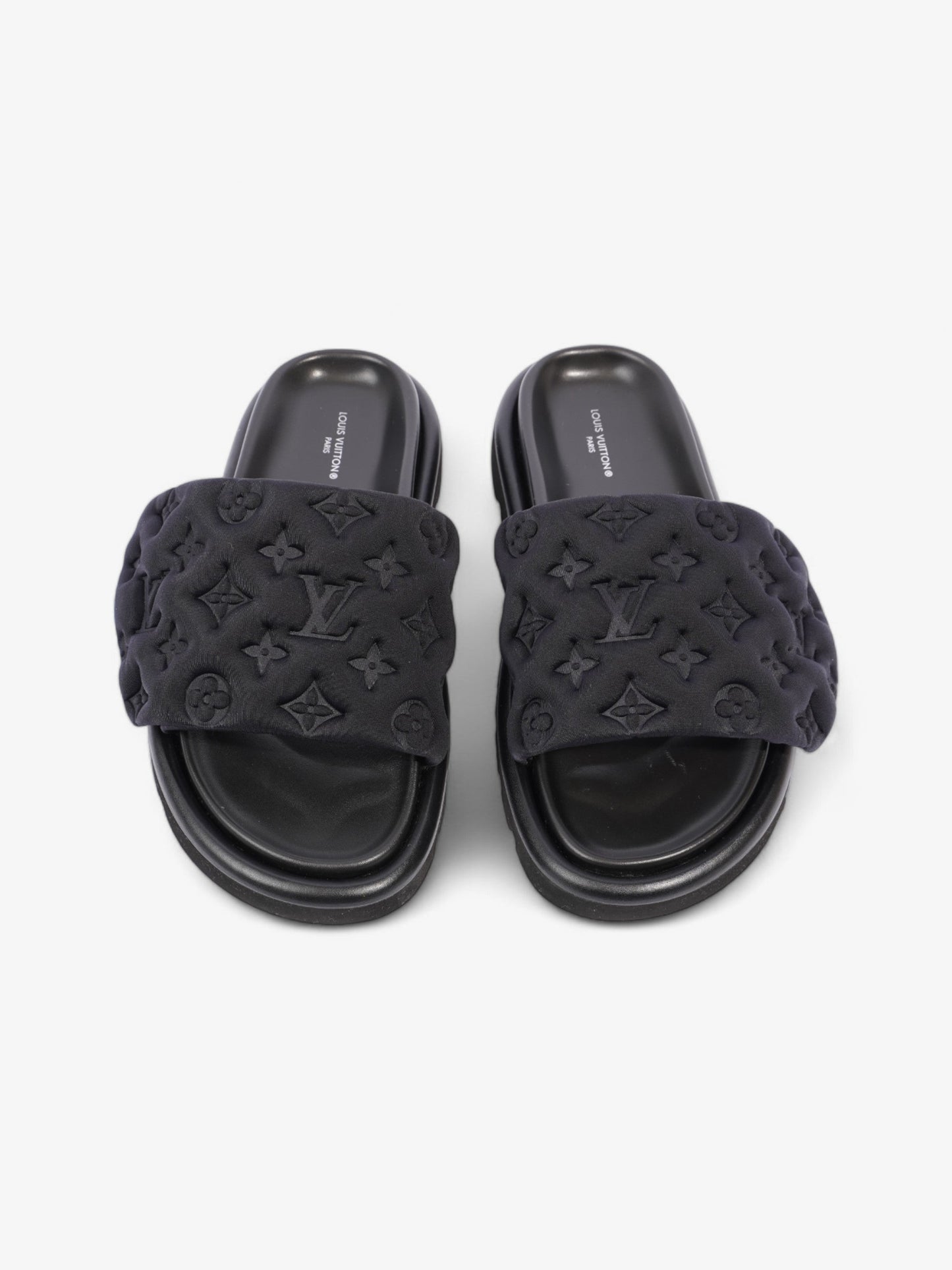 Louis Vuitton Pool Slides Black Neoprene EU 38 UK 5