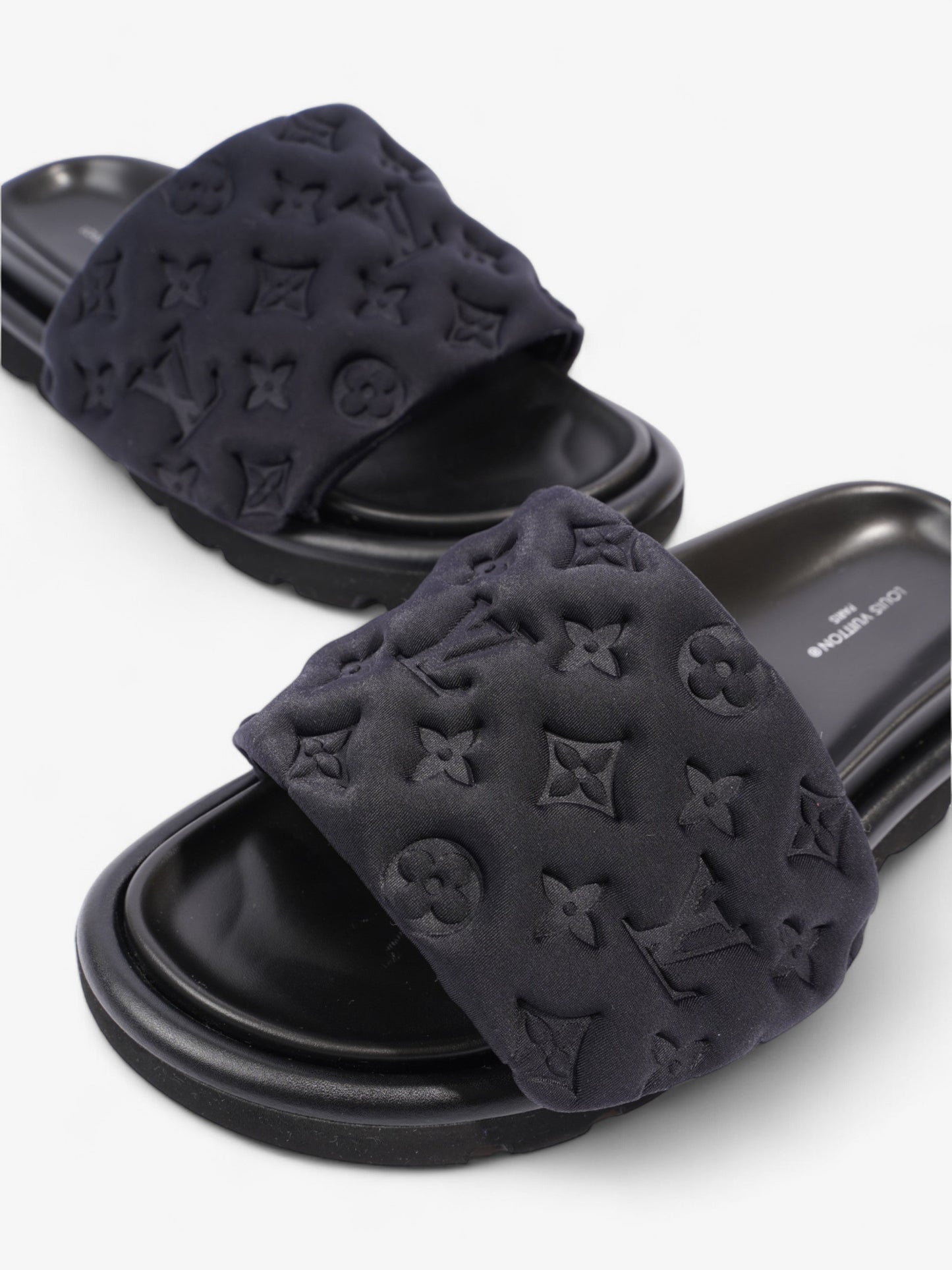 Louis Vuitton Pool Slides Black Neoprene EU 38 UK 5