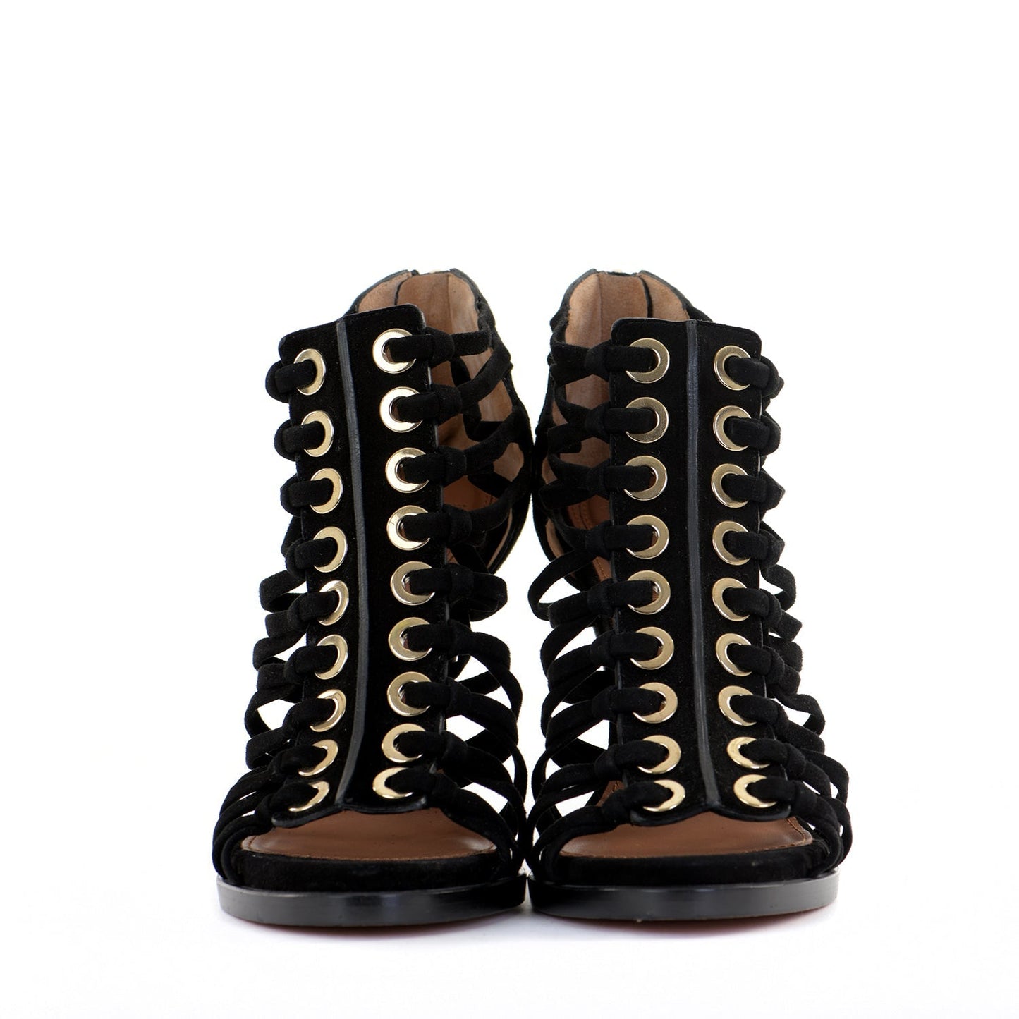 Zenaide Suede Eyelet Heels