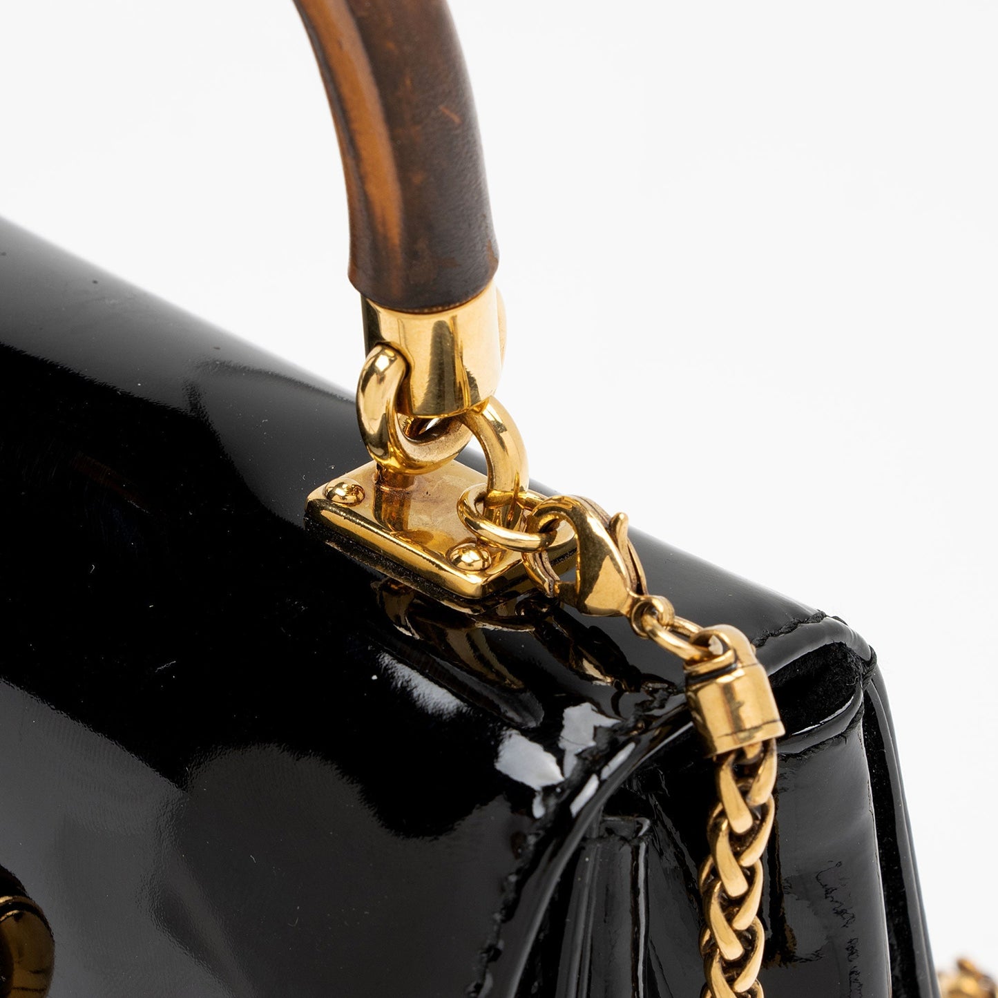 Gucci Patent Leather Bamboo Night Evening Bag (SHF-Mr23VK)