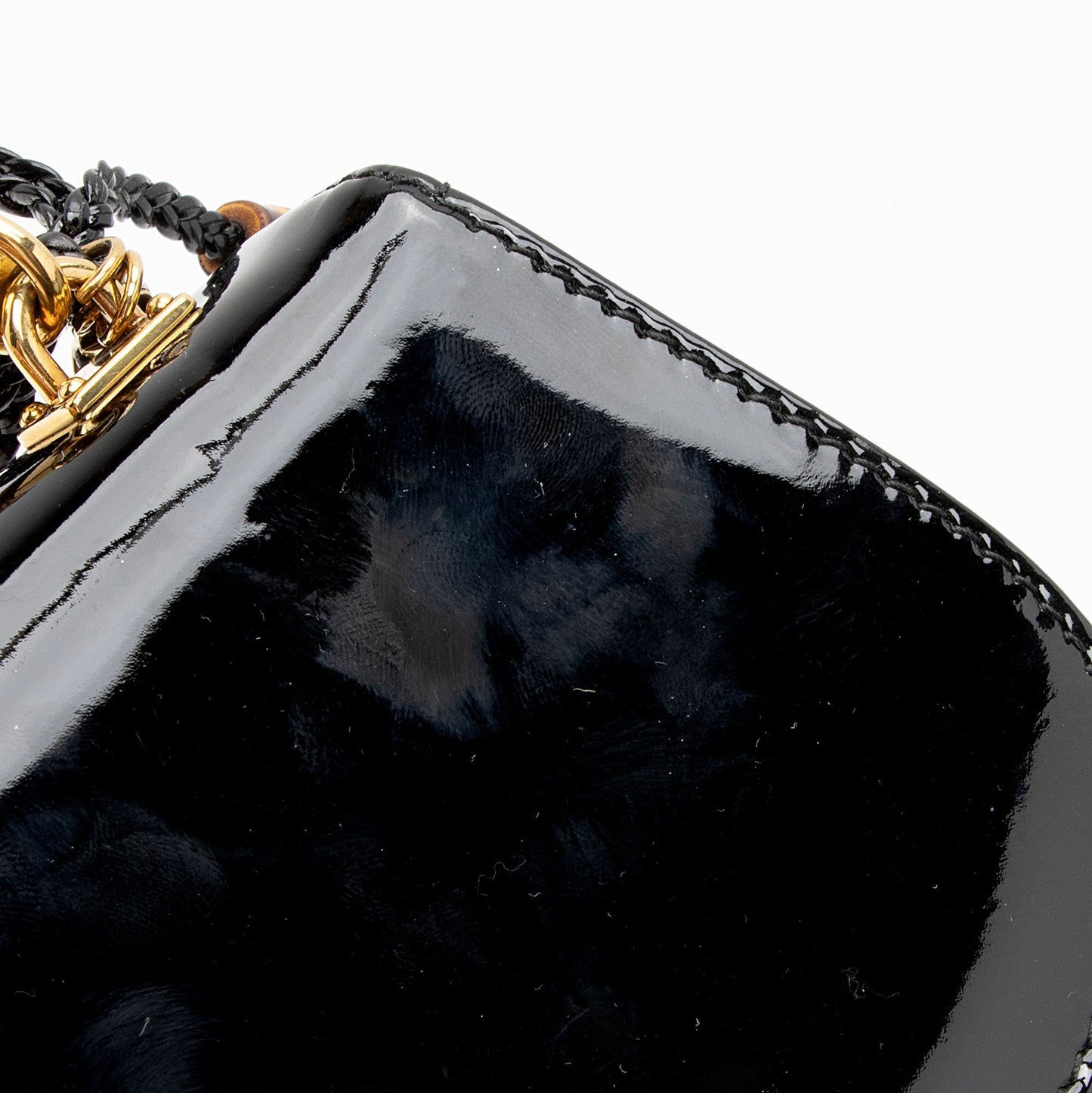 Gucci Patent Leather Bamboo Night Evening Bag (SHF-Mr23VK)