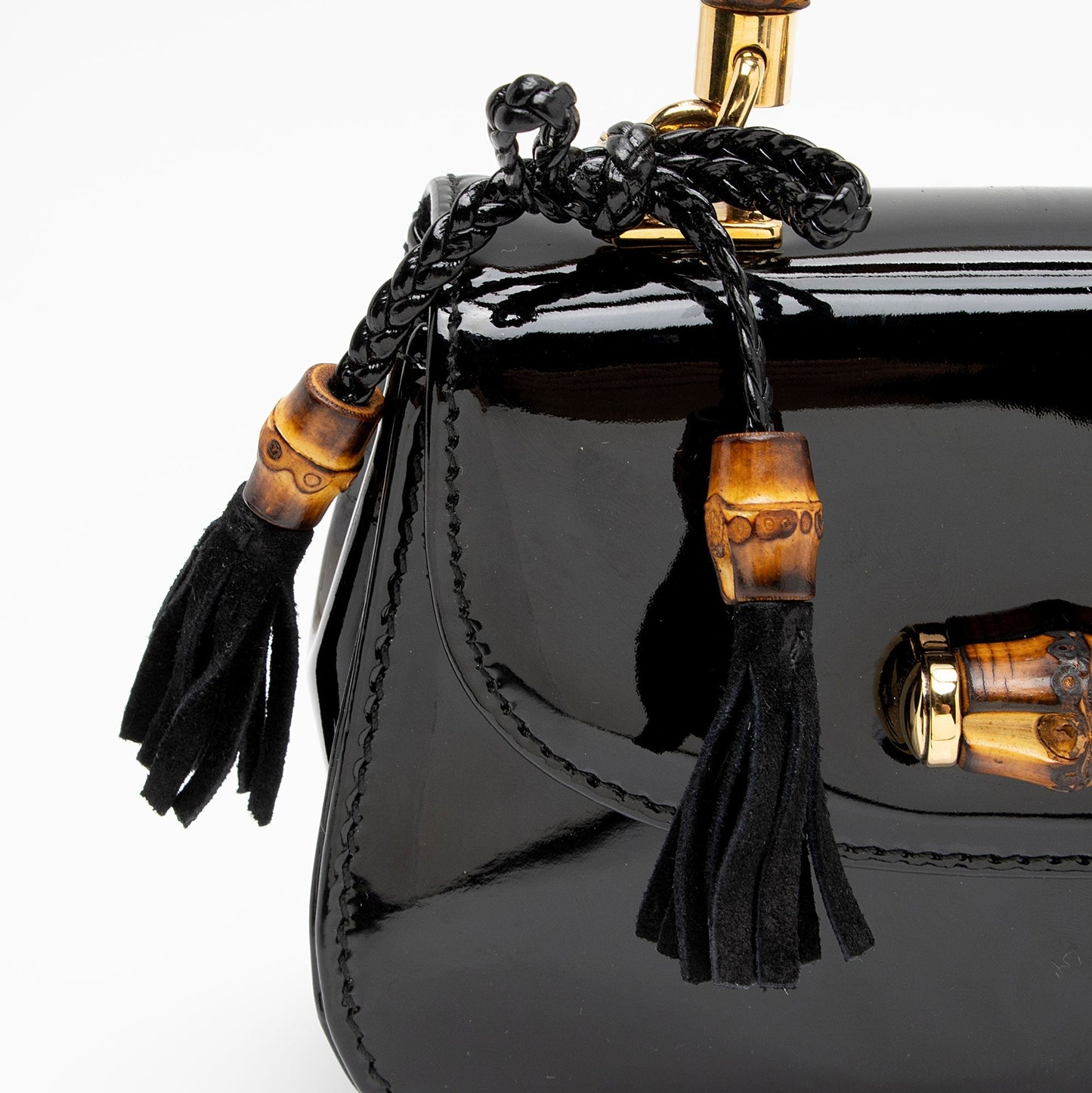 Gucci Patent Leather Bamboo Night Evening Bag (SHF-Mr23VK)