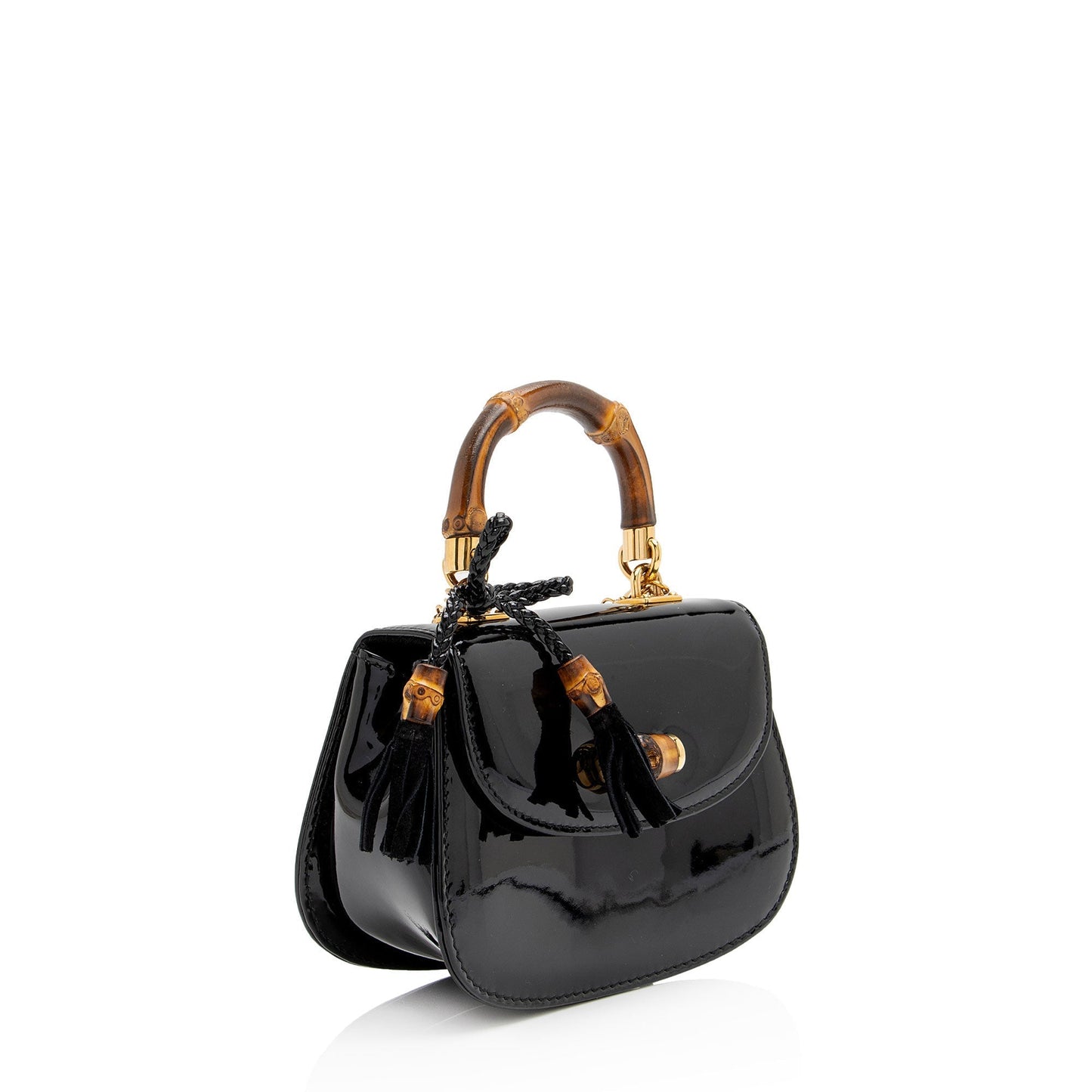 Gucci Patent Leather Bamboo Night Evening Bag (SHF-Mr23VK)