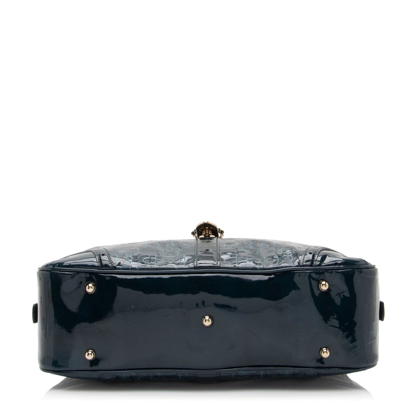 Gucci Embossed Horsebit Patent Leather Satchel (SHF-YEYjof)