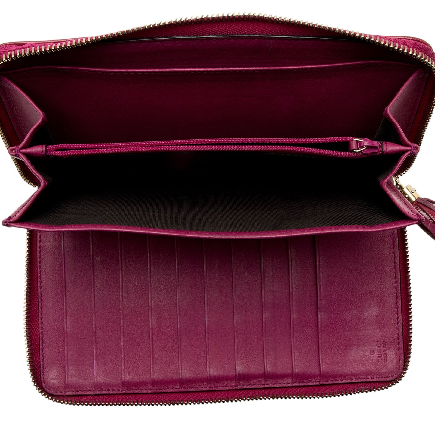 Gucci Patent Leather Soho Travel Zip Around Wallet (SHF-3tKxuo)