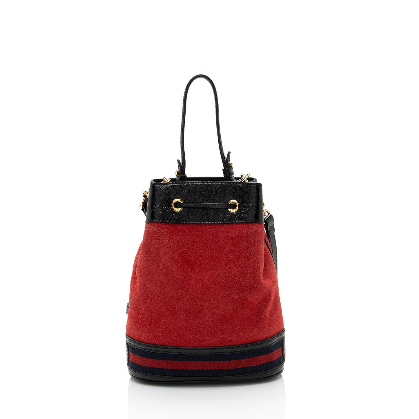Gucci Suede Patent Leather Ophidia Small Bucket Bag (SHF-Ig61ee)