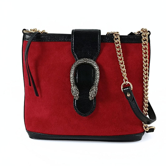 Gucci Gucci Dionysus Bucket shoulder bag in suede and patent leather - '10s