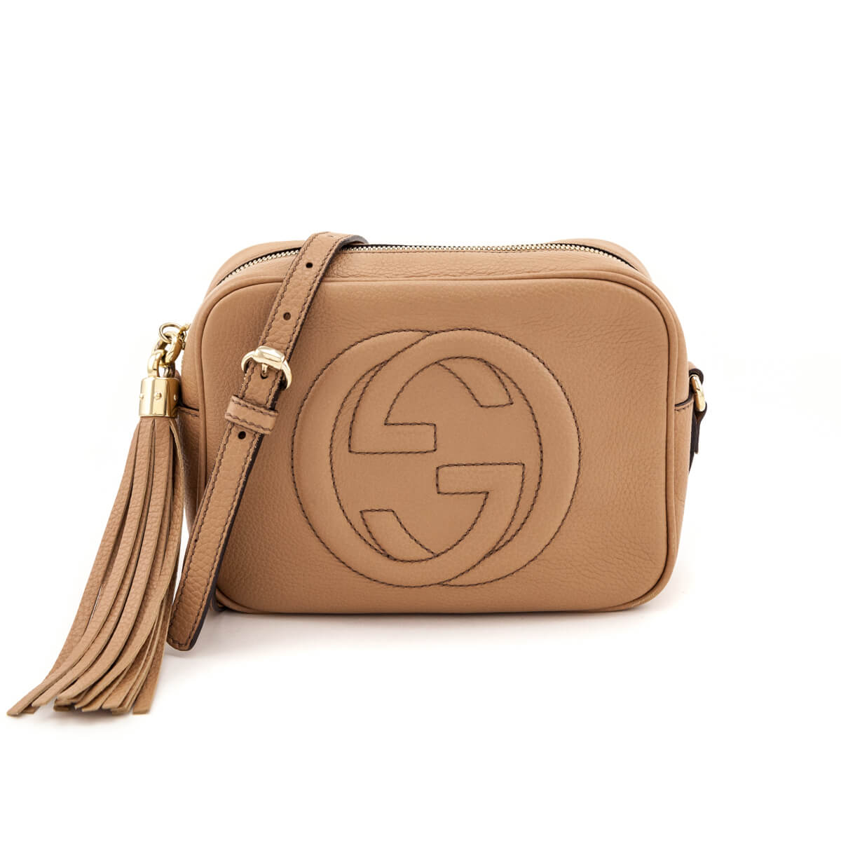Gucci Beige Pebbled Calfskin Small Soho Disco Bag
