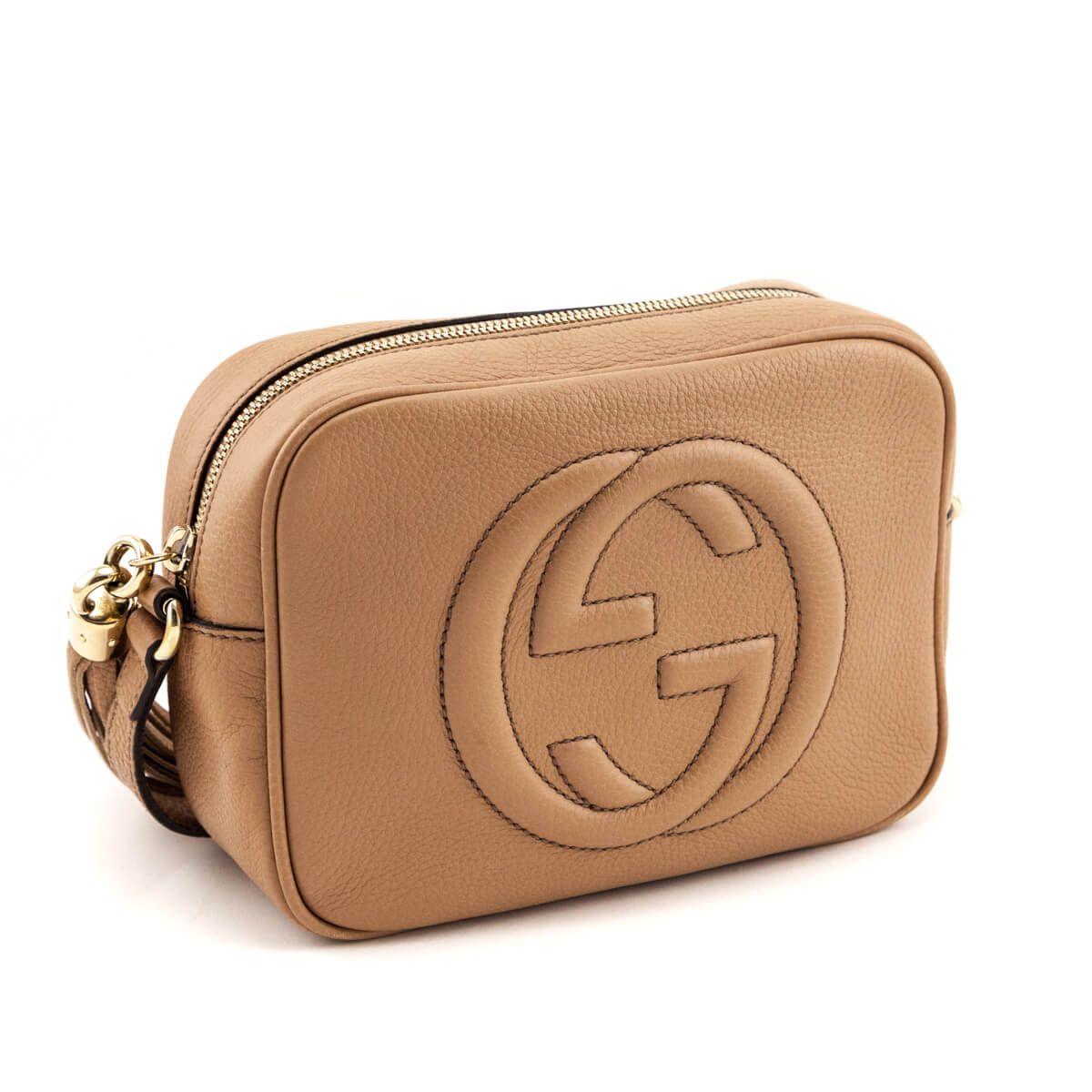 Gucci Beige Pebbled Calfskin Small Soho Disco Bag