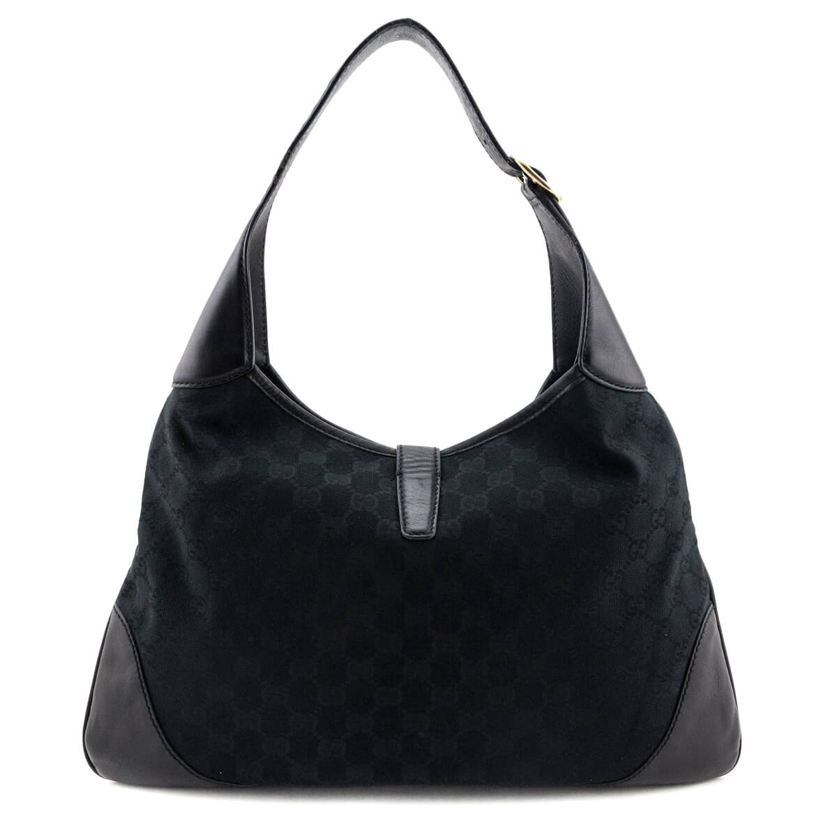 Gucci Black Monogram Canvas Large Jackie O Bouvier Hobo