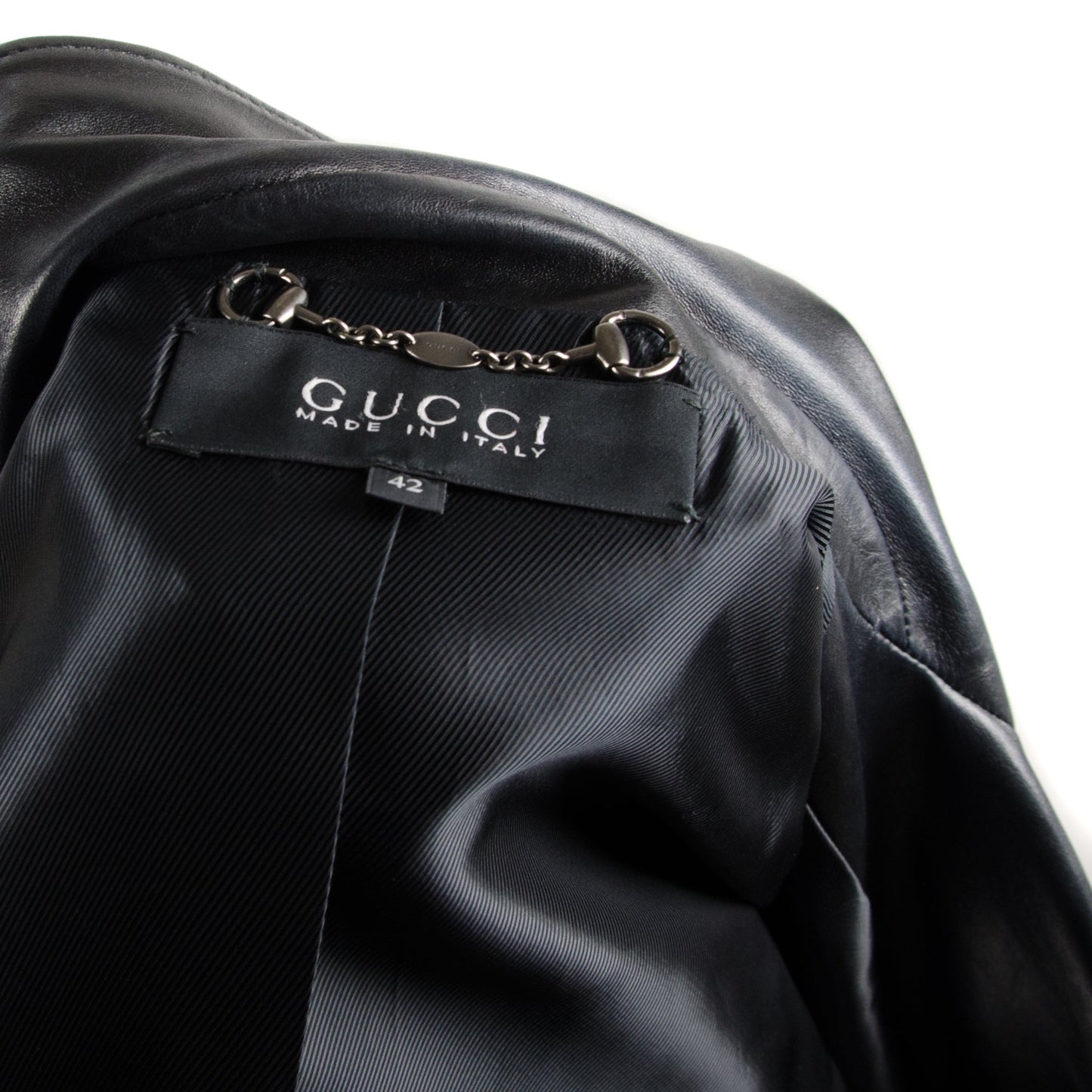 Leather Monogram Biker Jacket