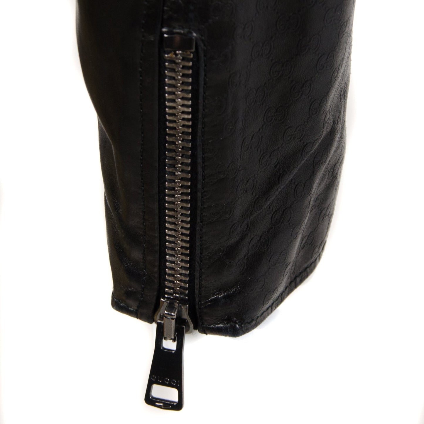 Leather Monogram Biker Jacket