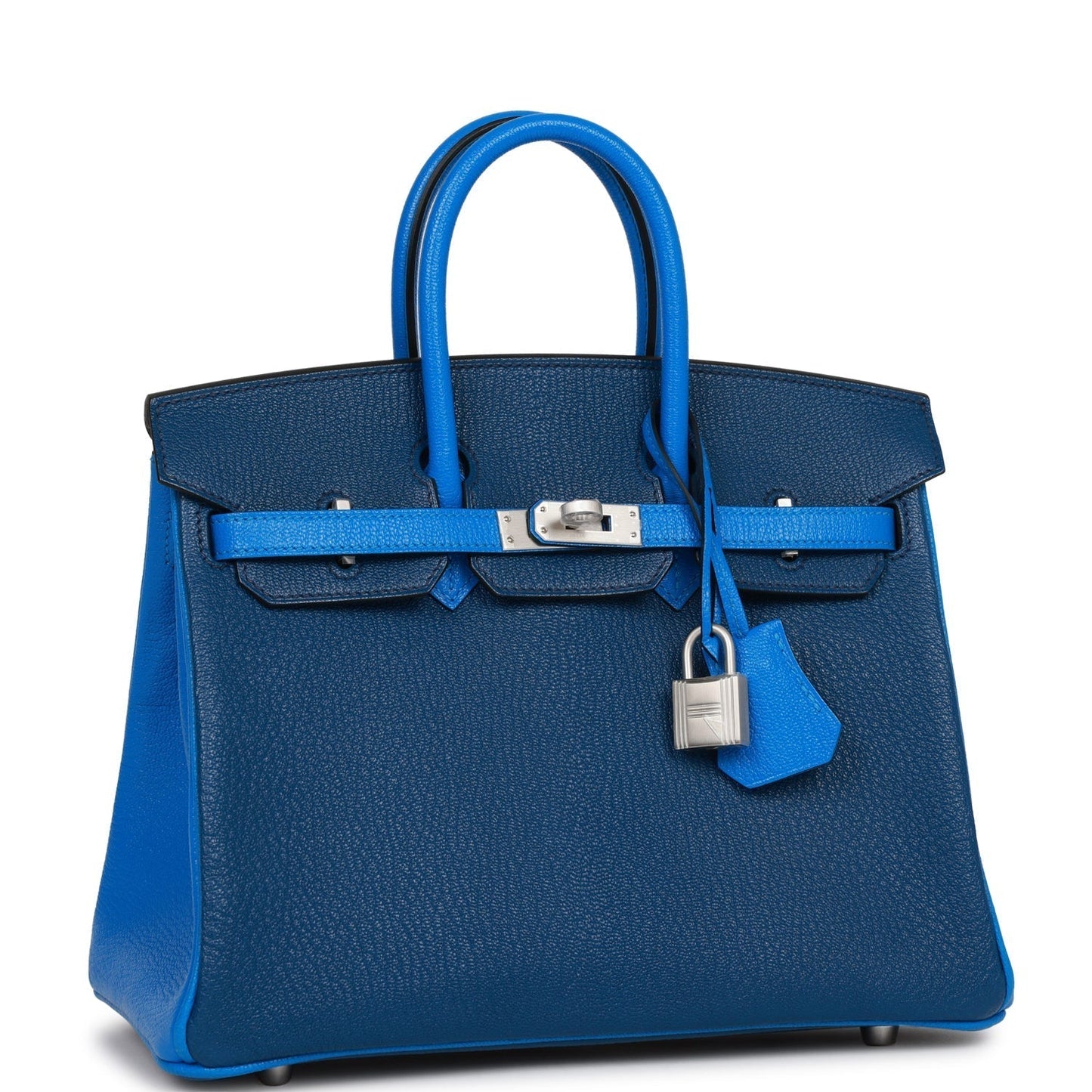 Hermes Special Order (HSS) Birkin 25 Bleu Hydra and Bleu Saphir ChÃƒÆ’Ã‚Â¨vre Brushed Palladium Hardware