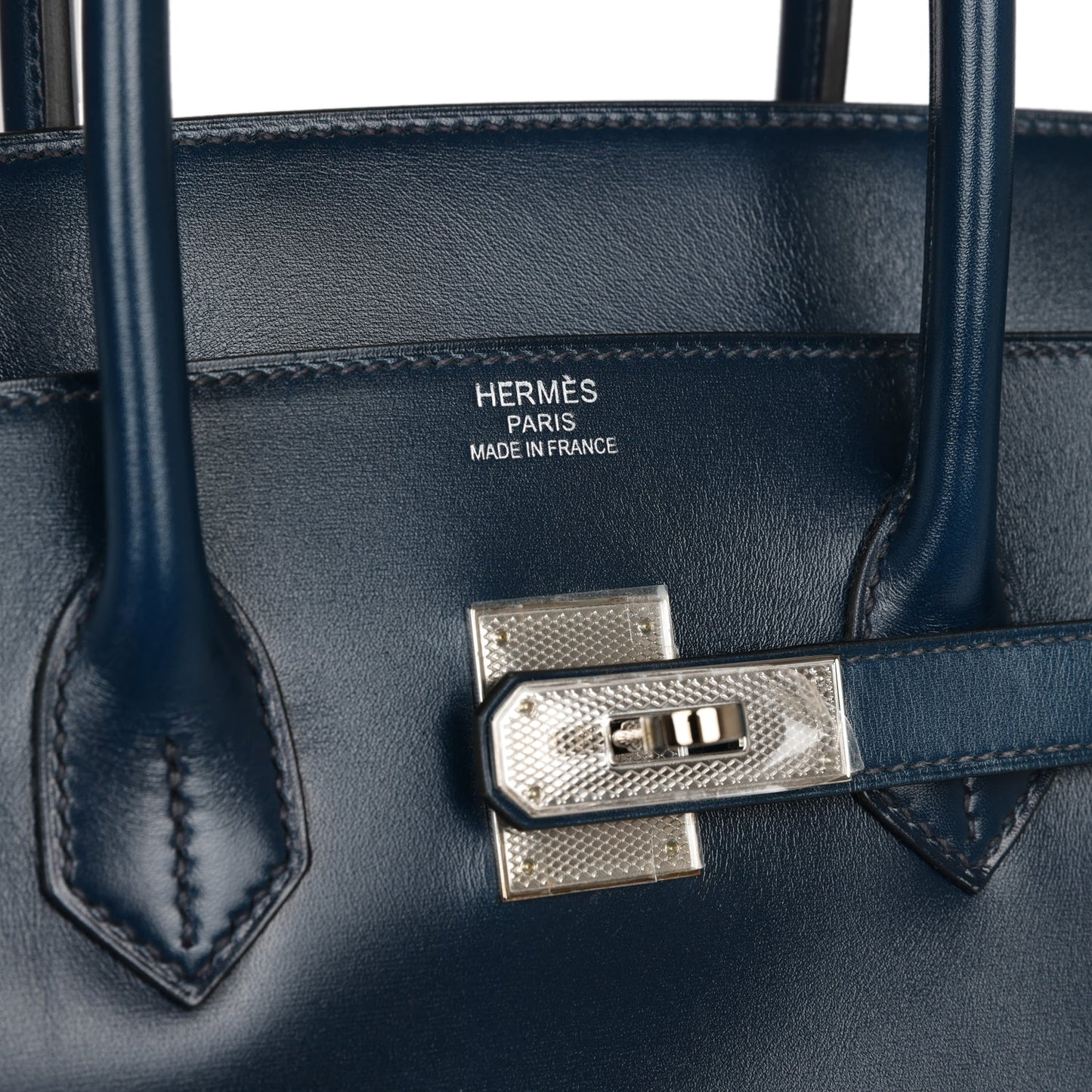 Hermes Birkin 35 Bleu De Prusse Box Calf GuillochÃƒÆ’Ã‚Â© Palladium Hardware
