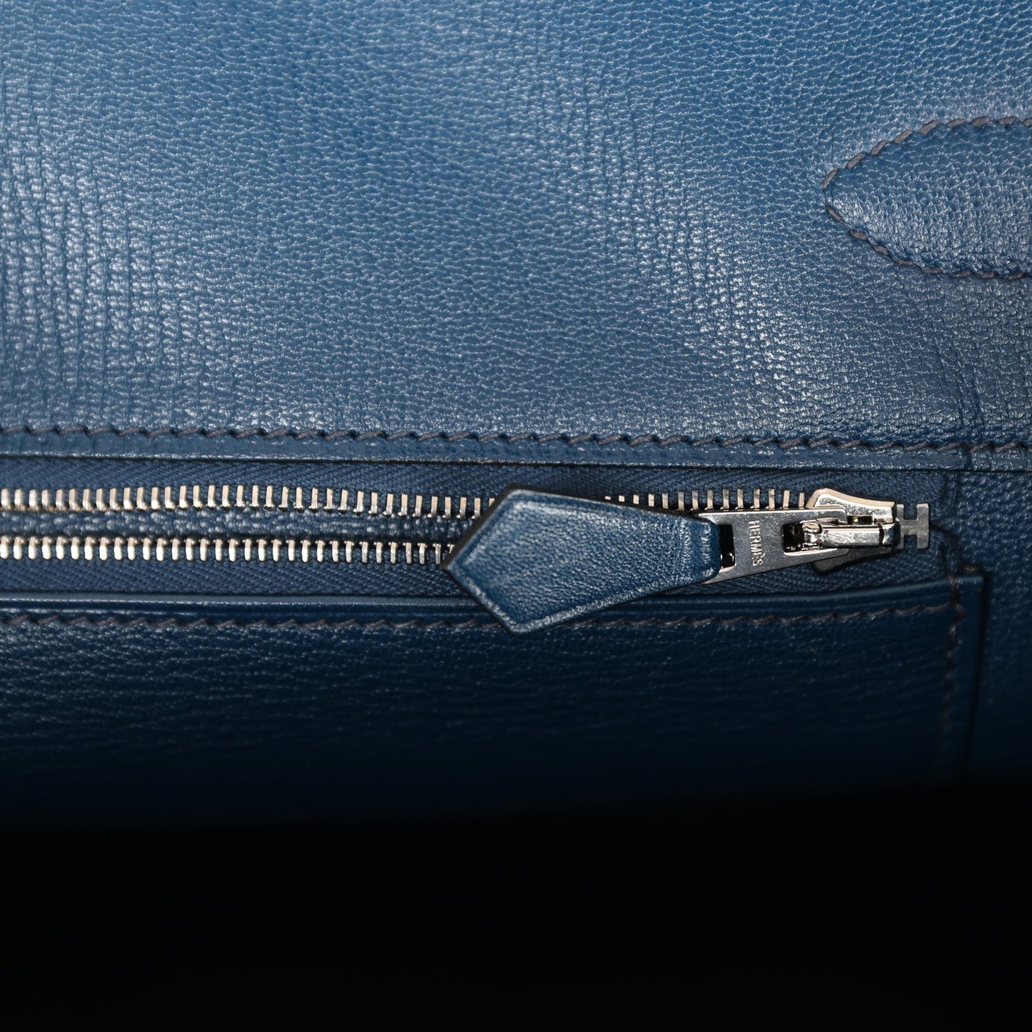 Hermes Birkin 35 Bleu De Prusse Box Calf GuillochÃƒÆ’Ã‚Â© Palladium Hardware