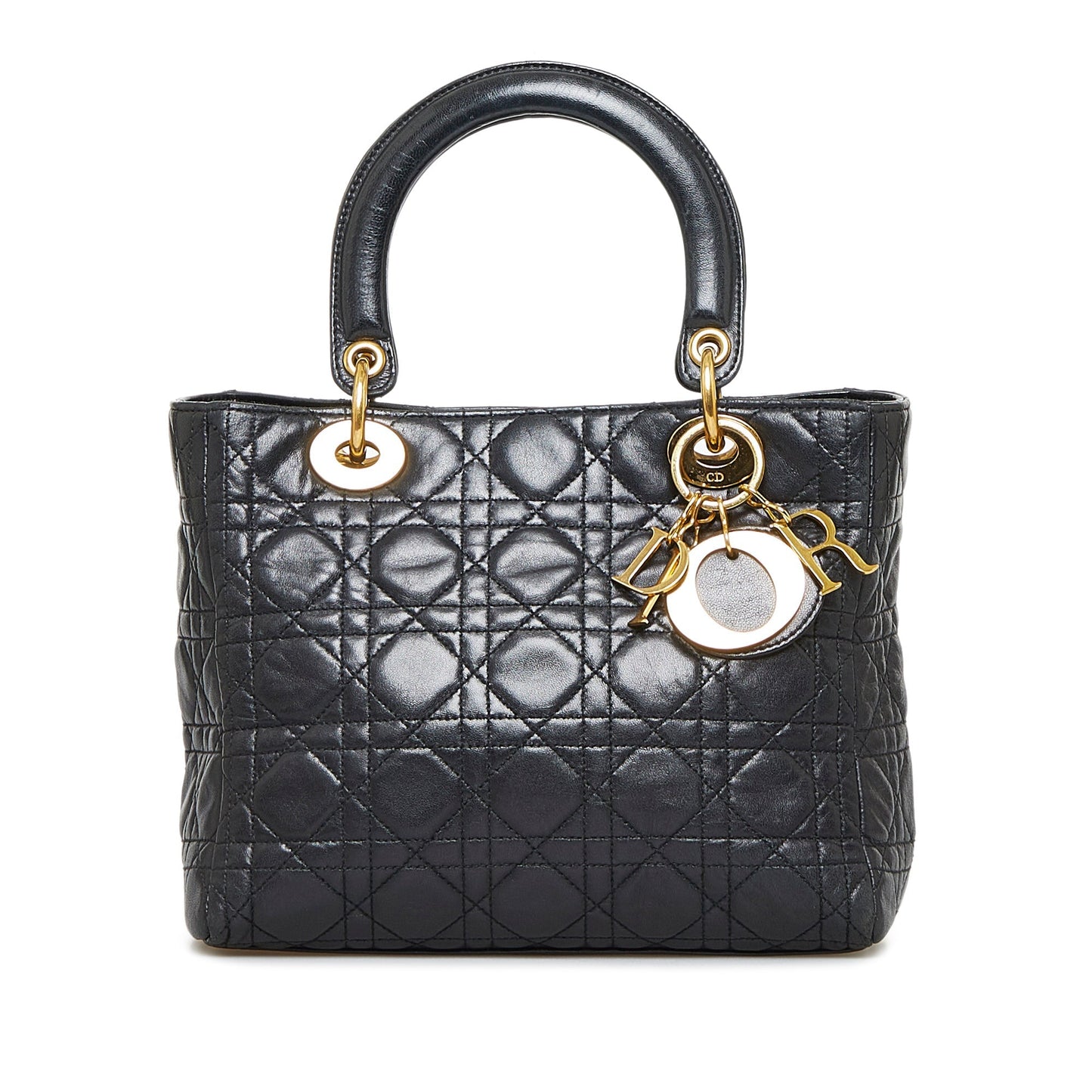 Dior Lady Dior Medium Black Cannage Quilted Leather
