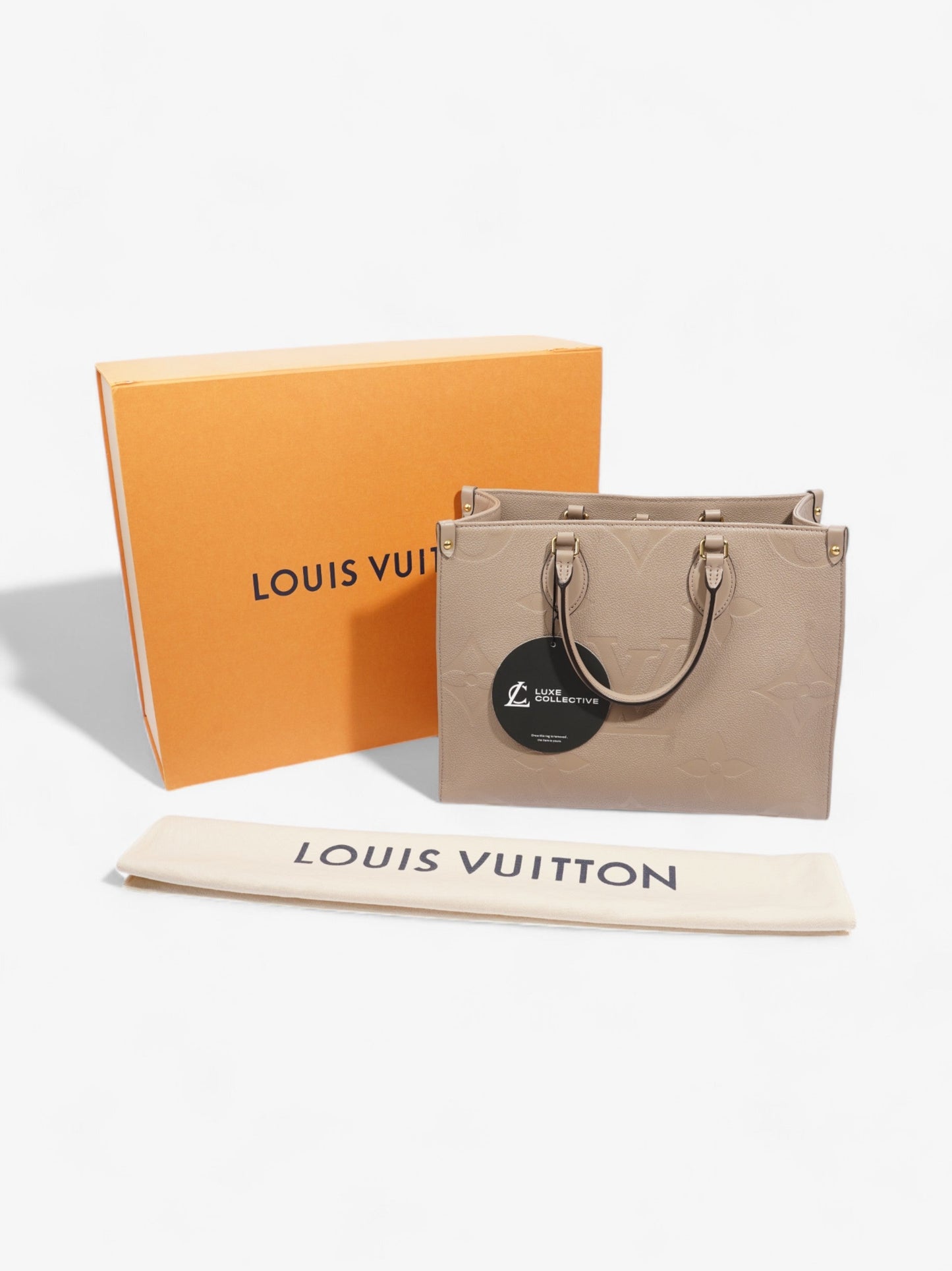 Louis Vuitton On the Go Monogram Empreinte / Beige Empreinte Leather MM
