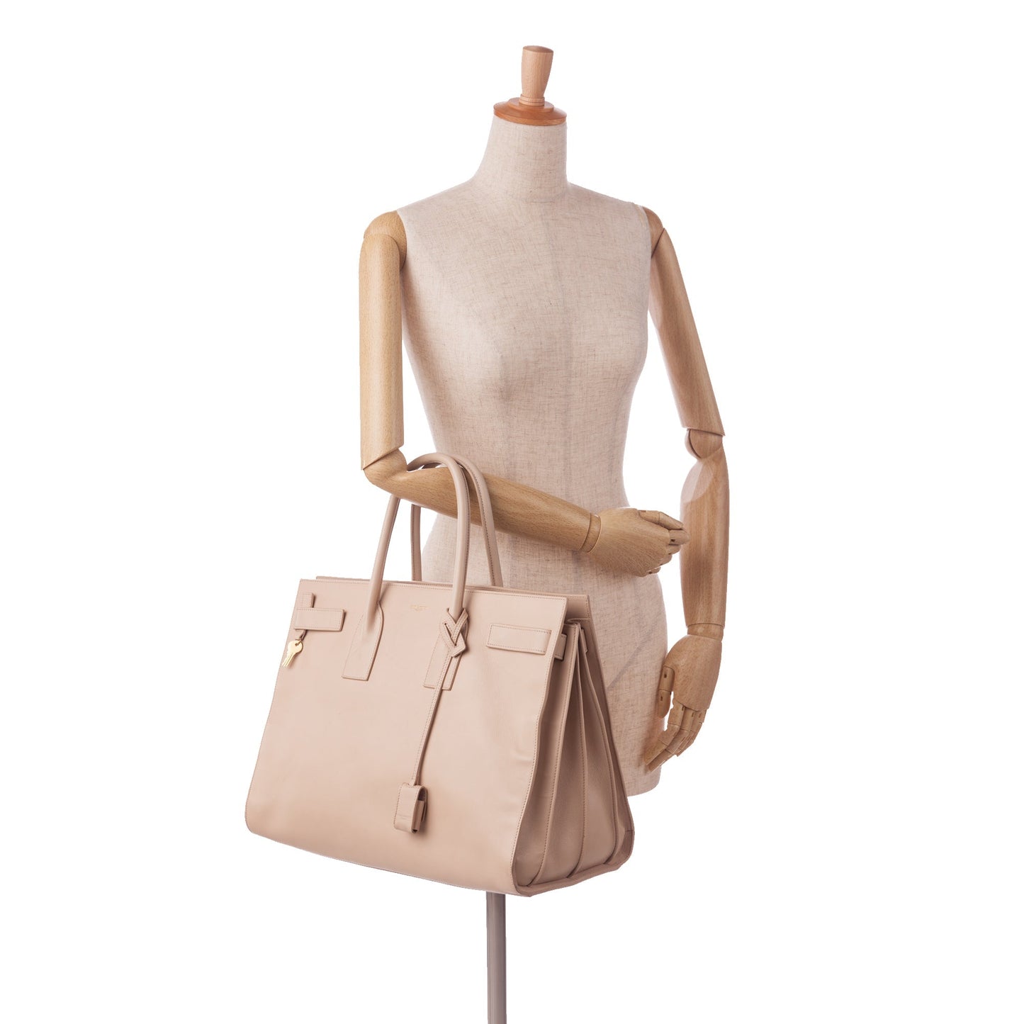 Beige Saint Laurent Large Sac de Jour Tote Bag