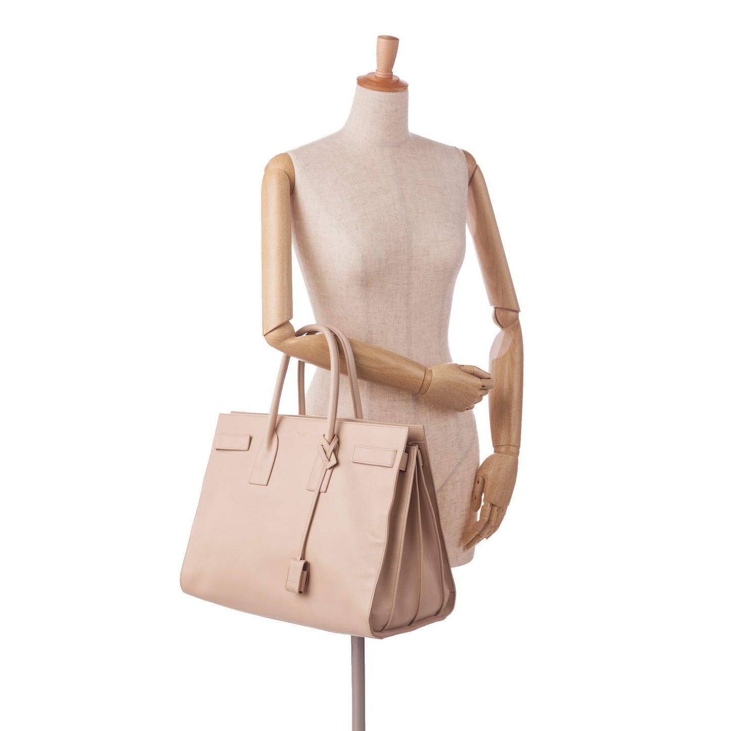 Beige Saint Laurent Large Sac de Jour Tote Bag