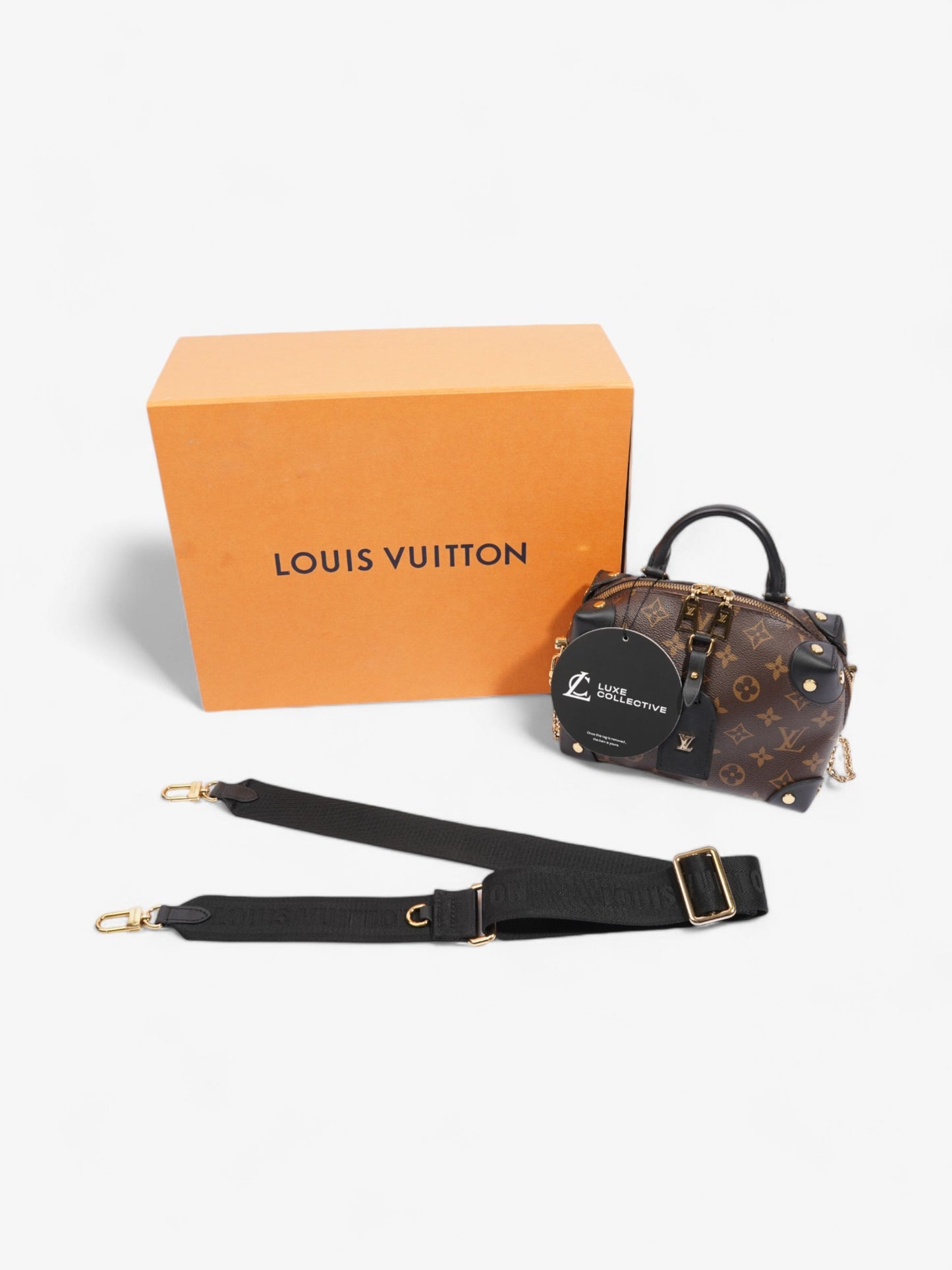 Louis Vuitton Petite Malle Monogram / Black Coated Canvas