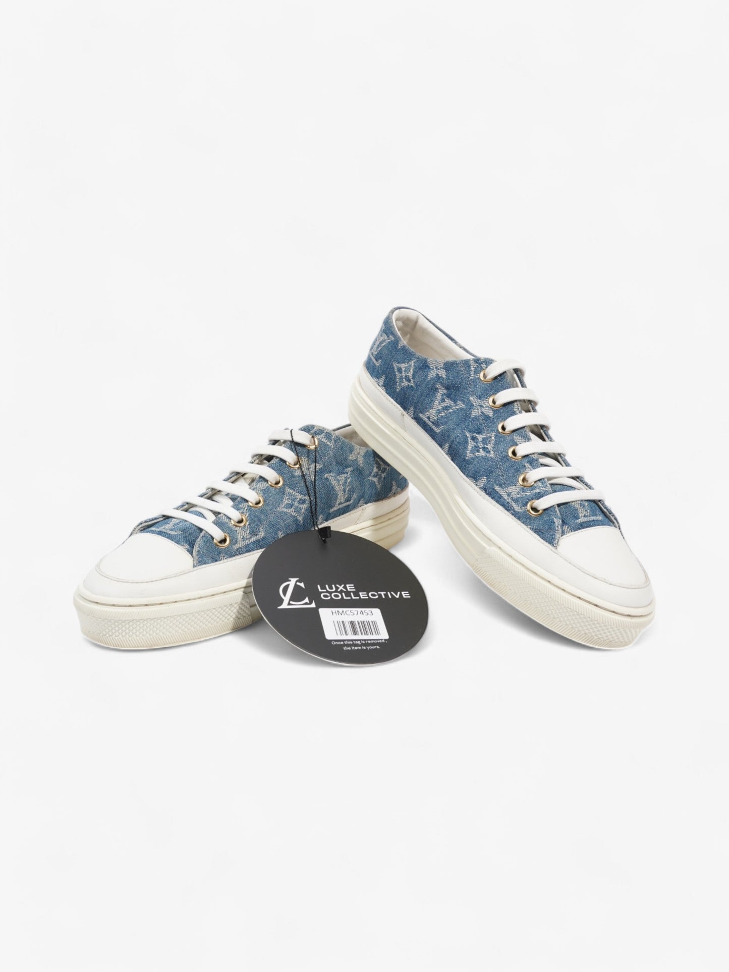 Louis Vuitton Stellar Low Top Sneakers Denim Monogram / White Denim EU 36 UK 3