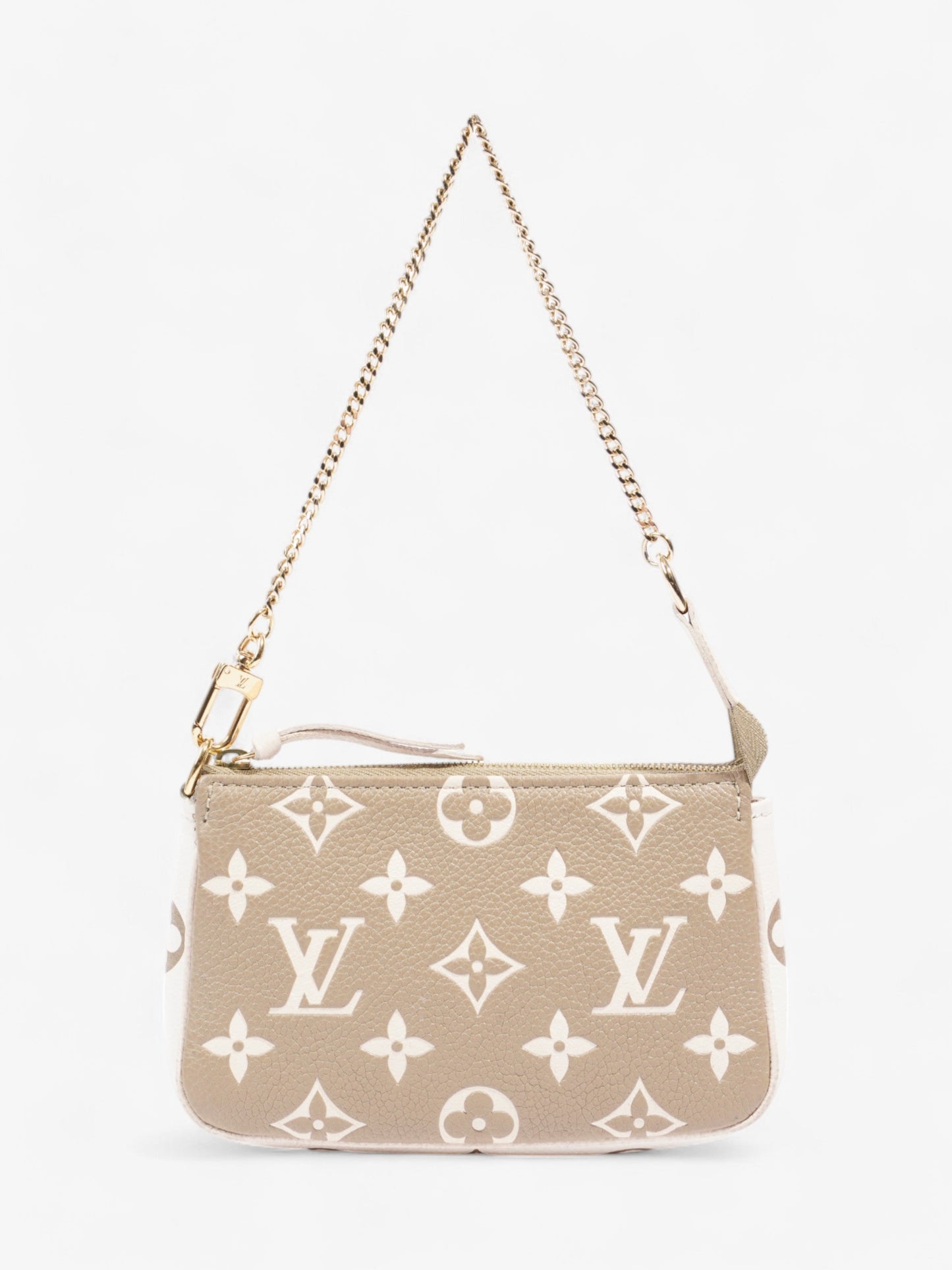 Louis Vuitton Pochette Accessoires Khaki / White / Light Beige Leather Mini