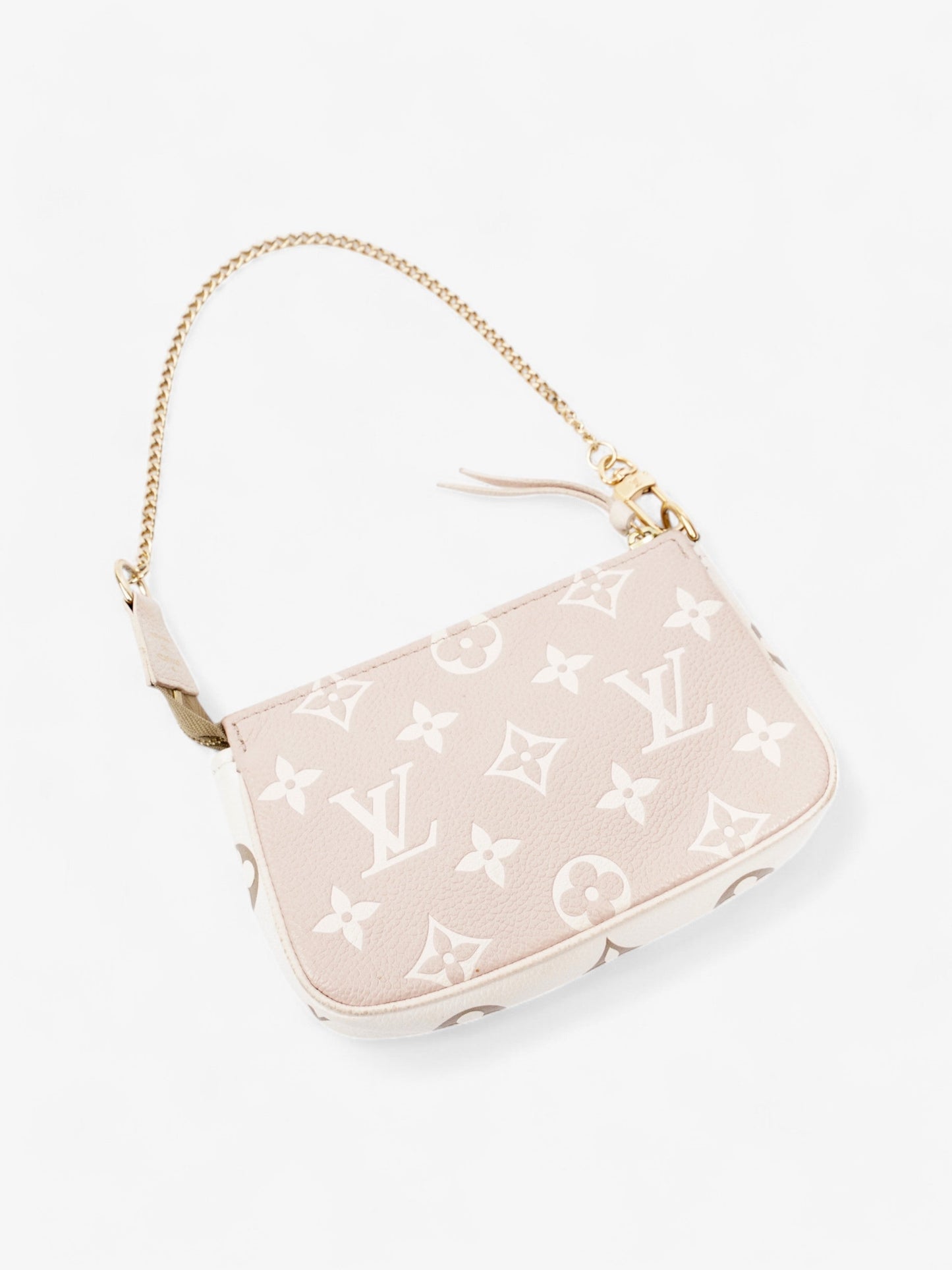 Louis Vuitton Pochette Accessoires Khaki / White / Light Beige Leather Mini