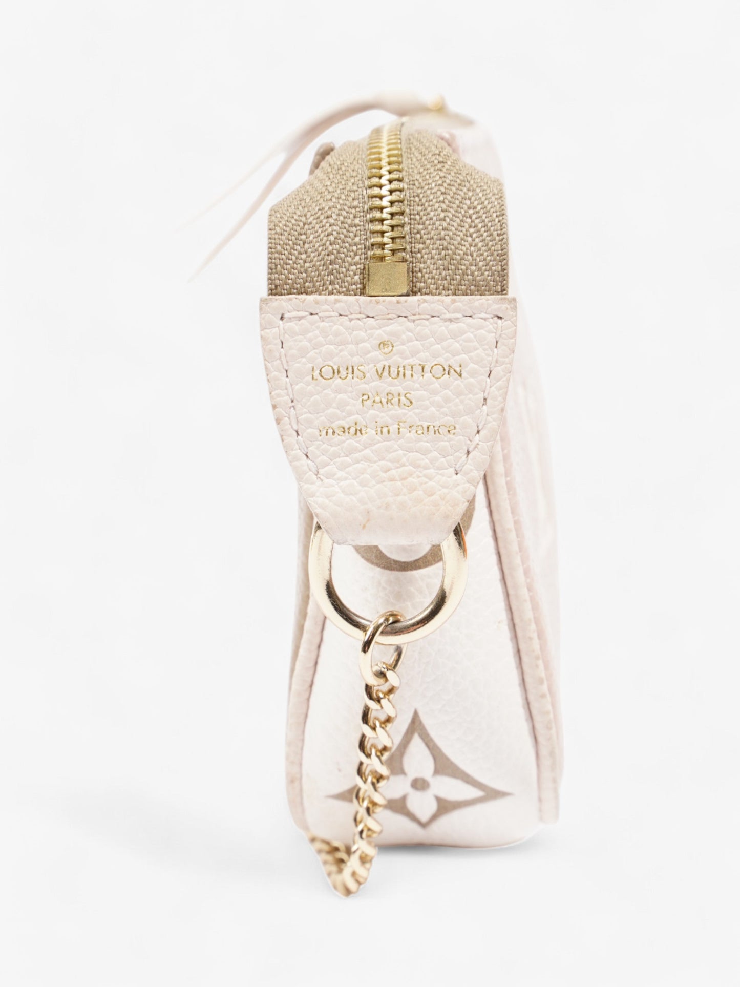 Louis Vuitton Pochette Accessoires Khaki / White / Light Beige Leather Mini