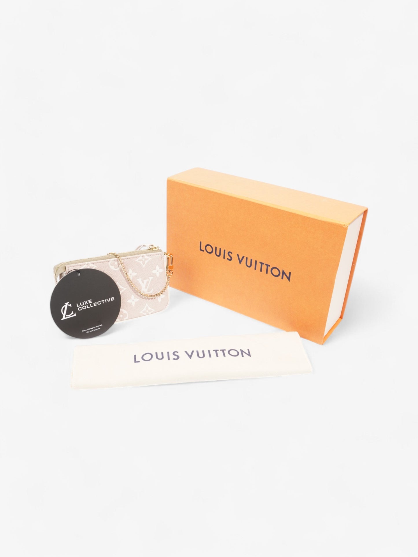 Louis Vuitton Pochette Accessoires Khaki / White / Light Beige Leather Mini