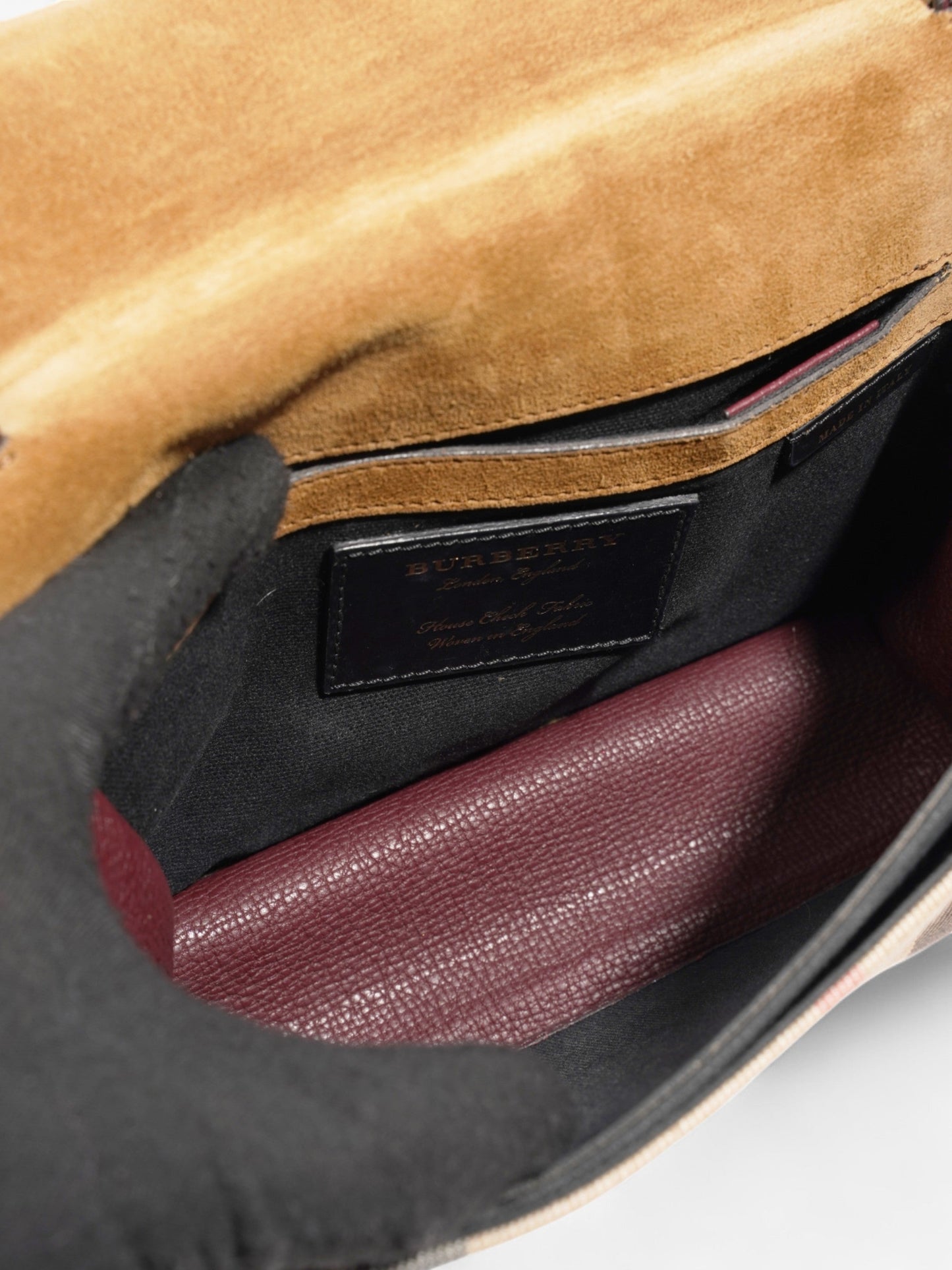 Burberry Macken Burgundy / House Check Canvas