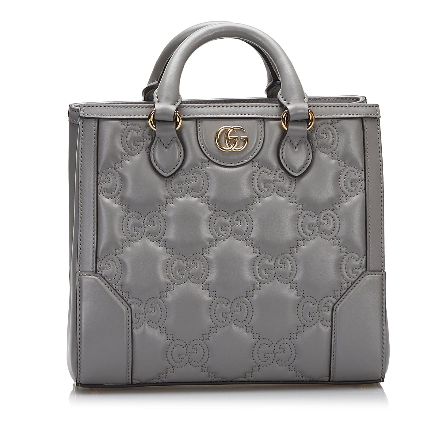 Gucci GG Handbag Grey MatelassÃƒÆ’Ã‚Â© Leather