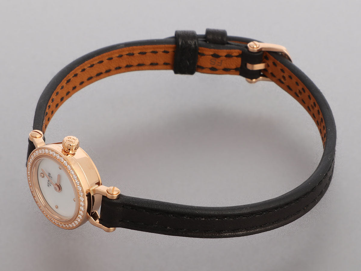 HermÃ¨s Mini 18K Rose Gold Diamond Faubourg Watch 15mm