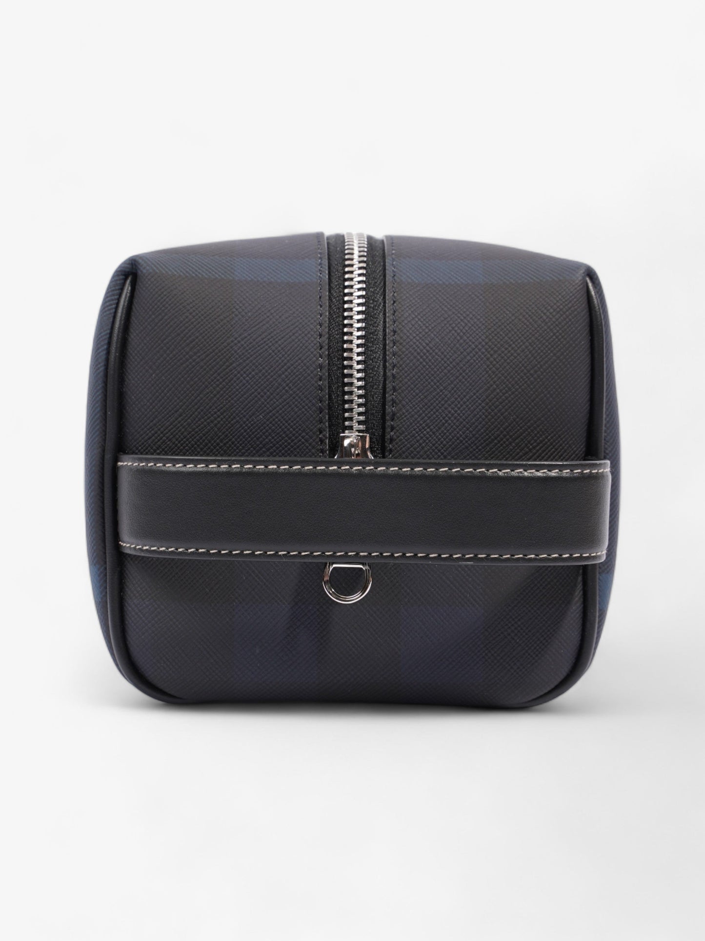 Burberry Wash Bag Dark Charcoal Blue  Coated Canvas