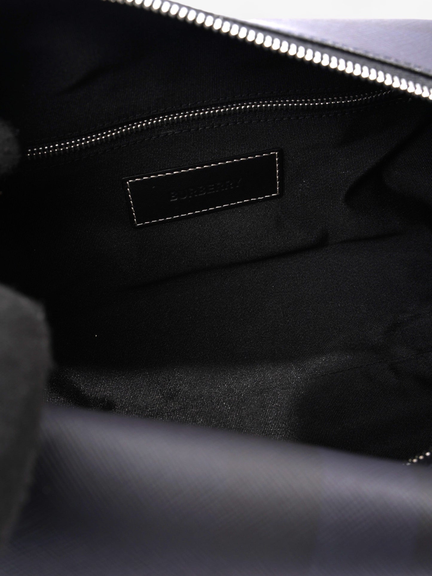 Burberry Wash Bag Dark Charcoal Blue  Coated Canvas