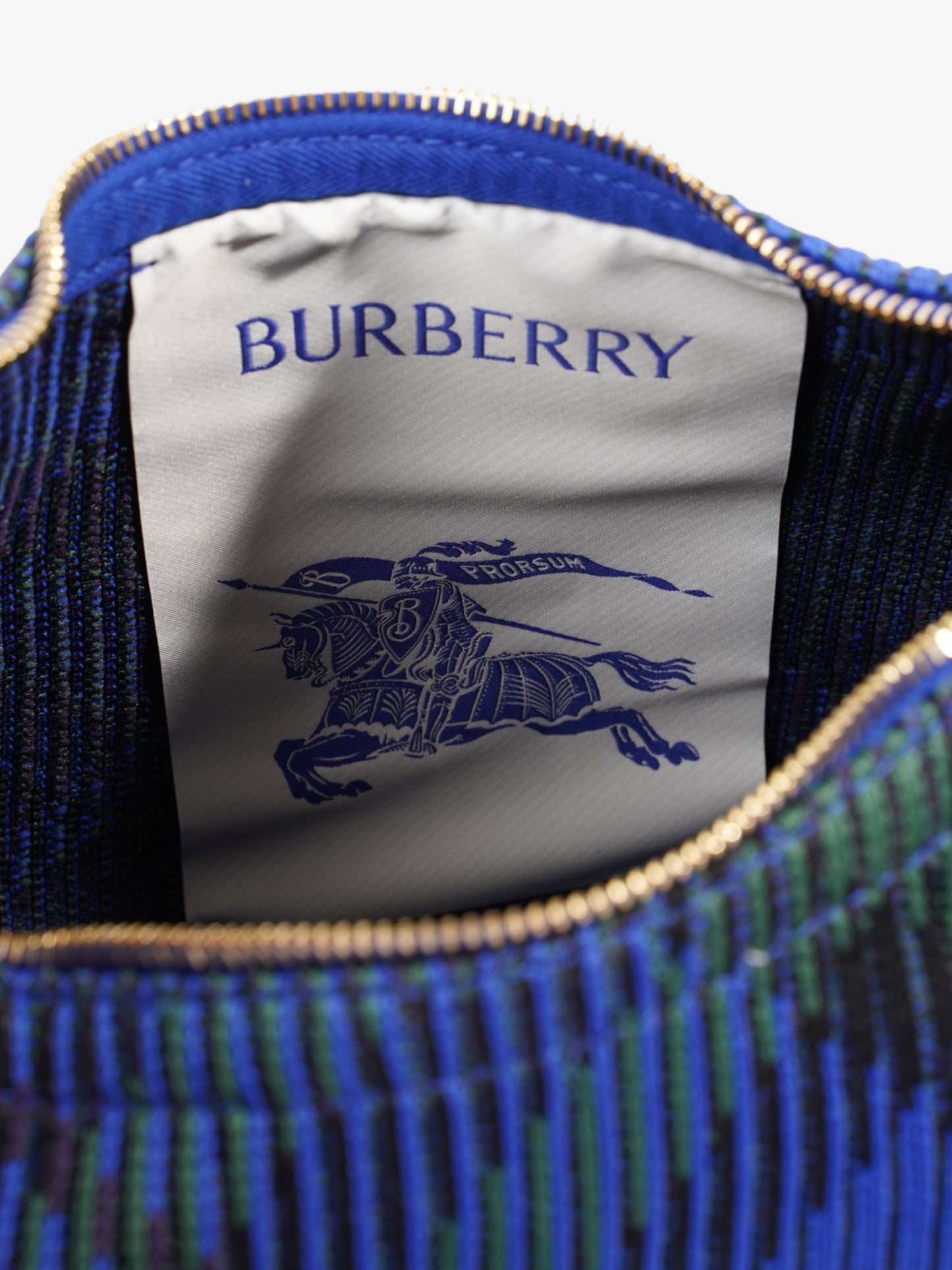 Burberry Peg Top-Handle Bag Knight Check Knit Mini