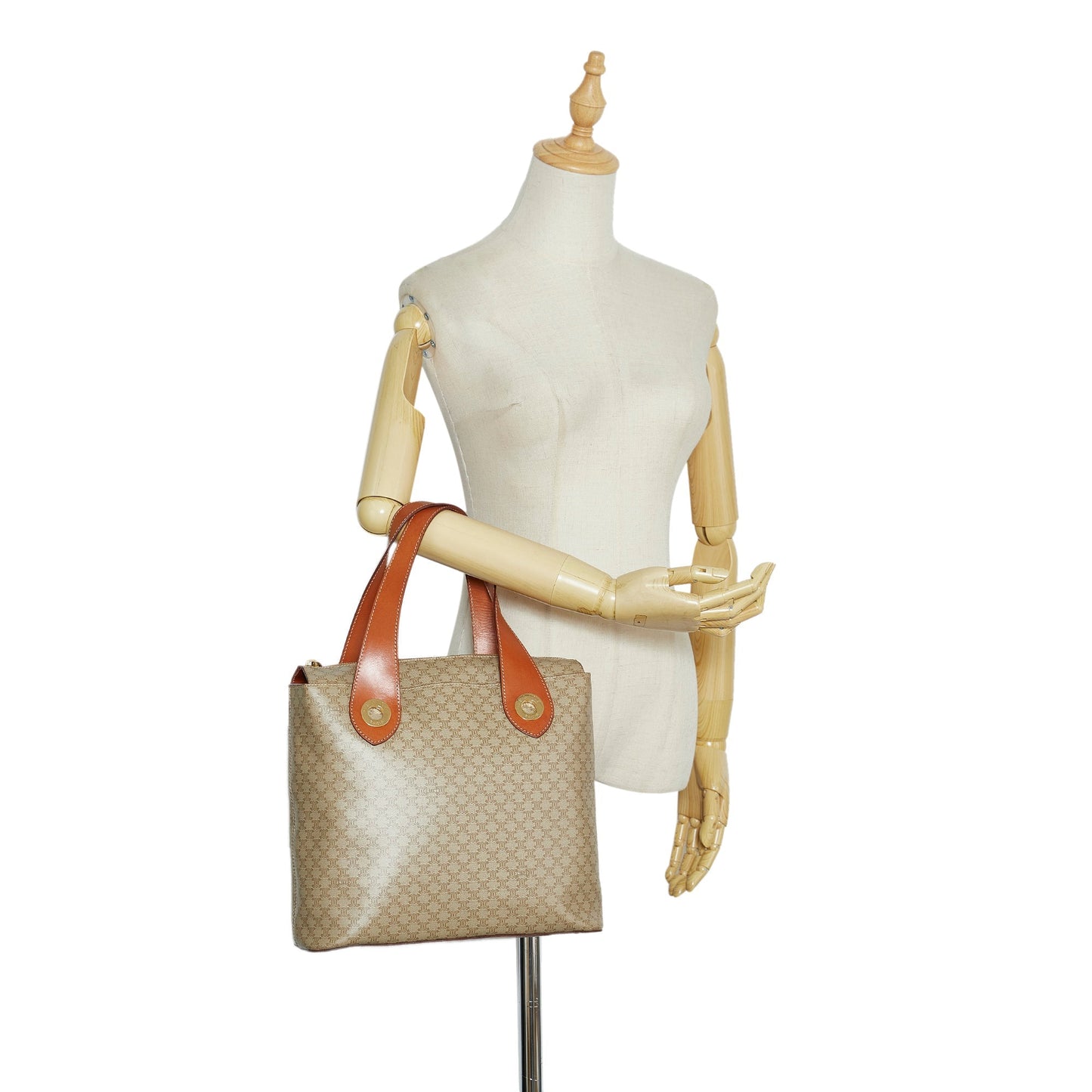 Tan Celine Macadam Tote