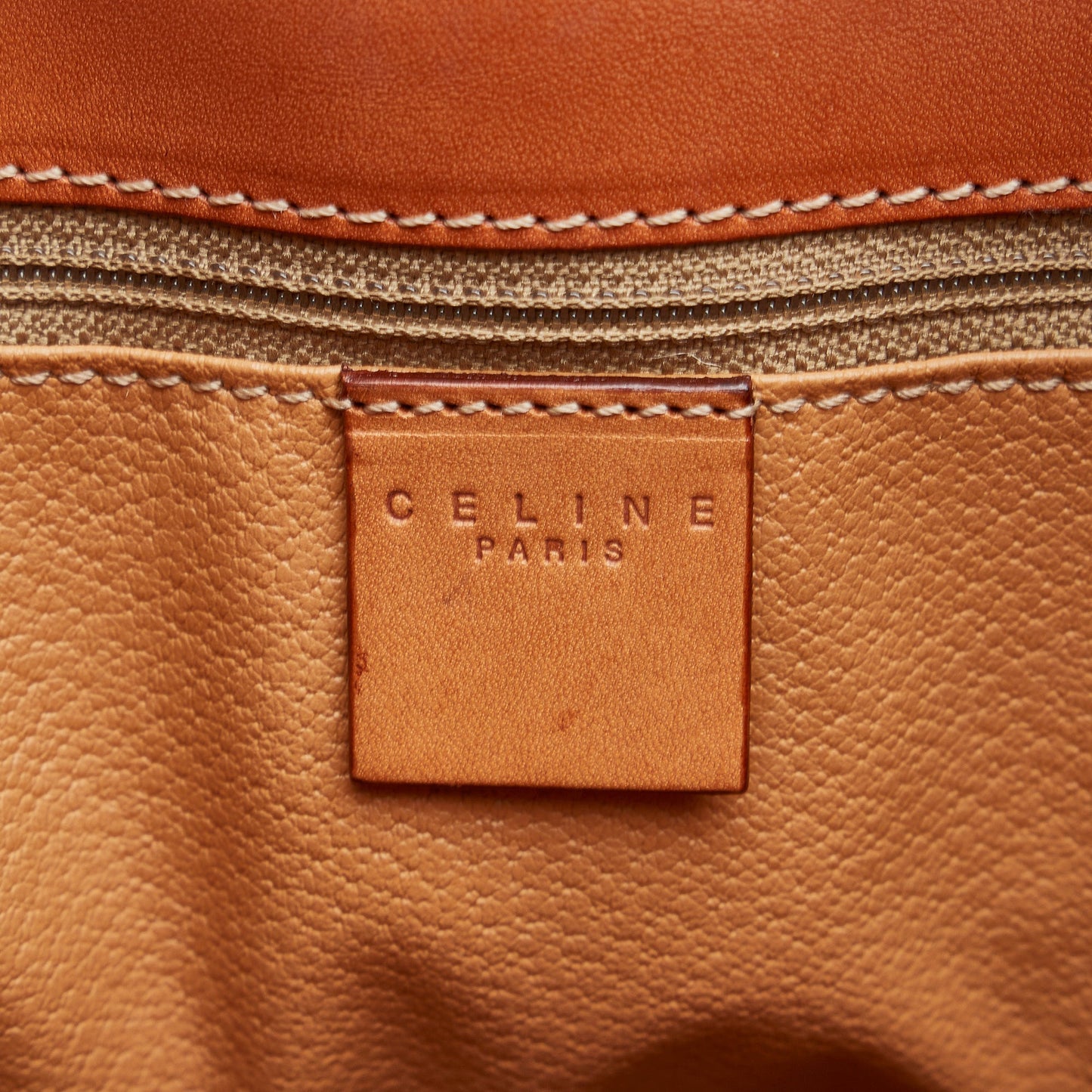 Tan Celine Macadam Tote